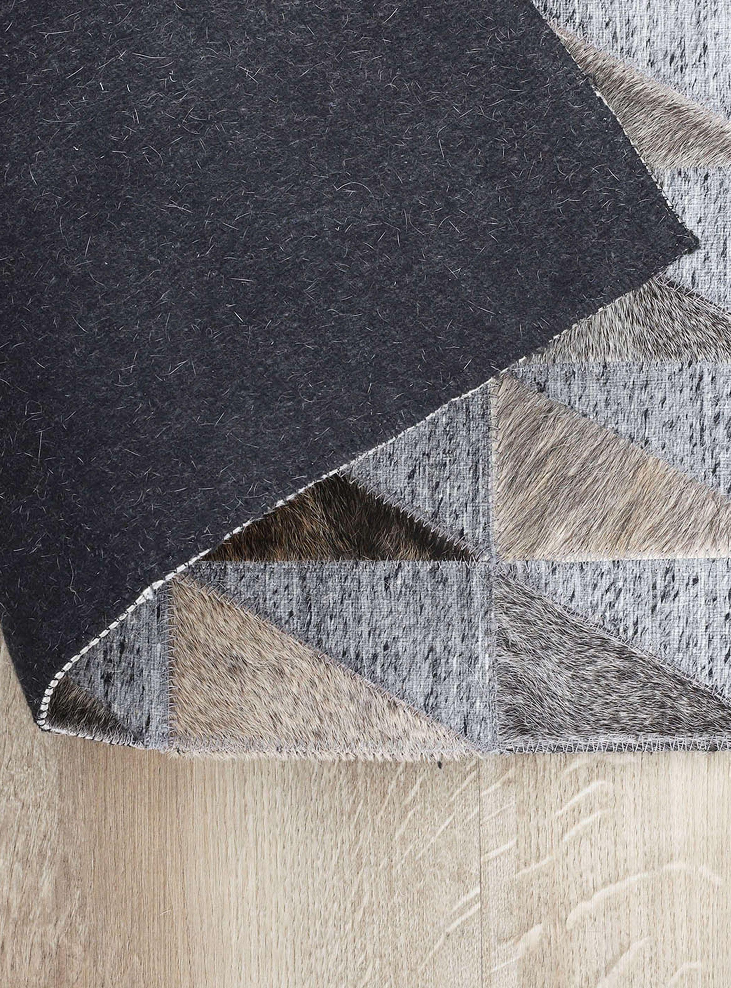 Alfombra 140 x 200 cm Natural Leather Jaquard Gris-1