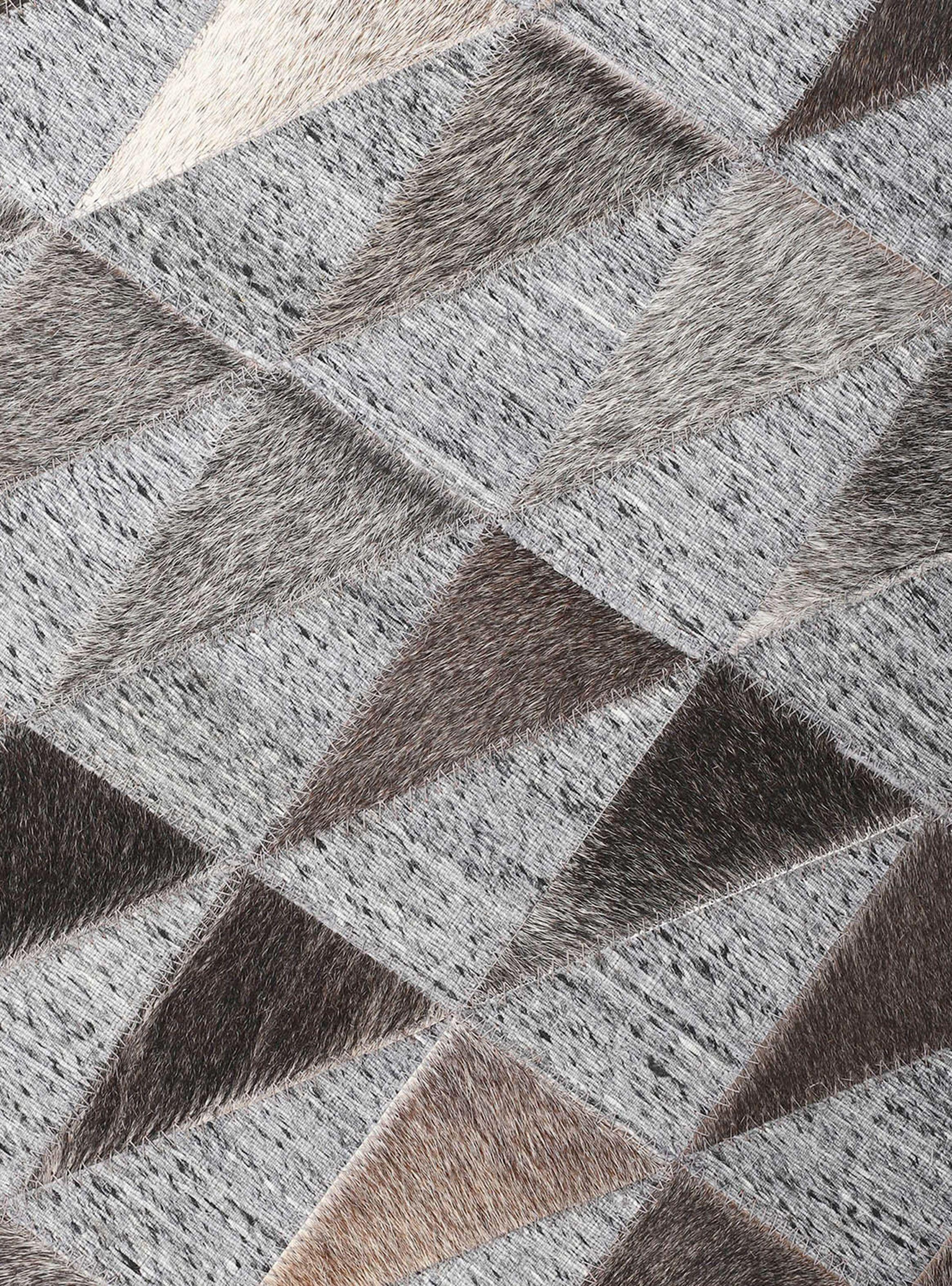 Alfombra 140 x 200 cm Natural Leather Jaquard Gris-2