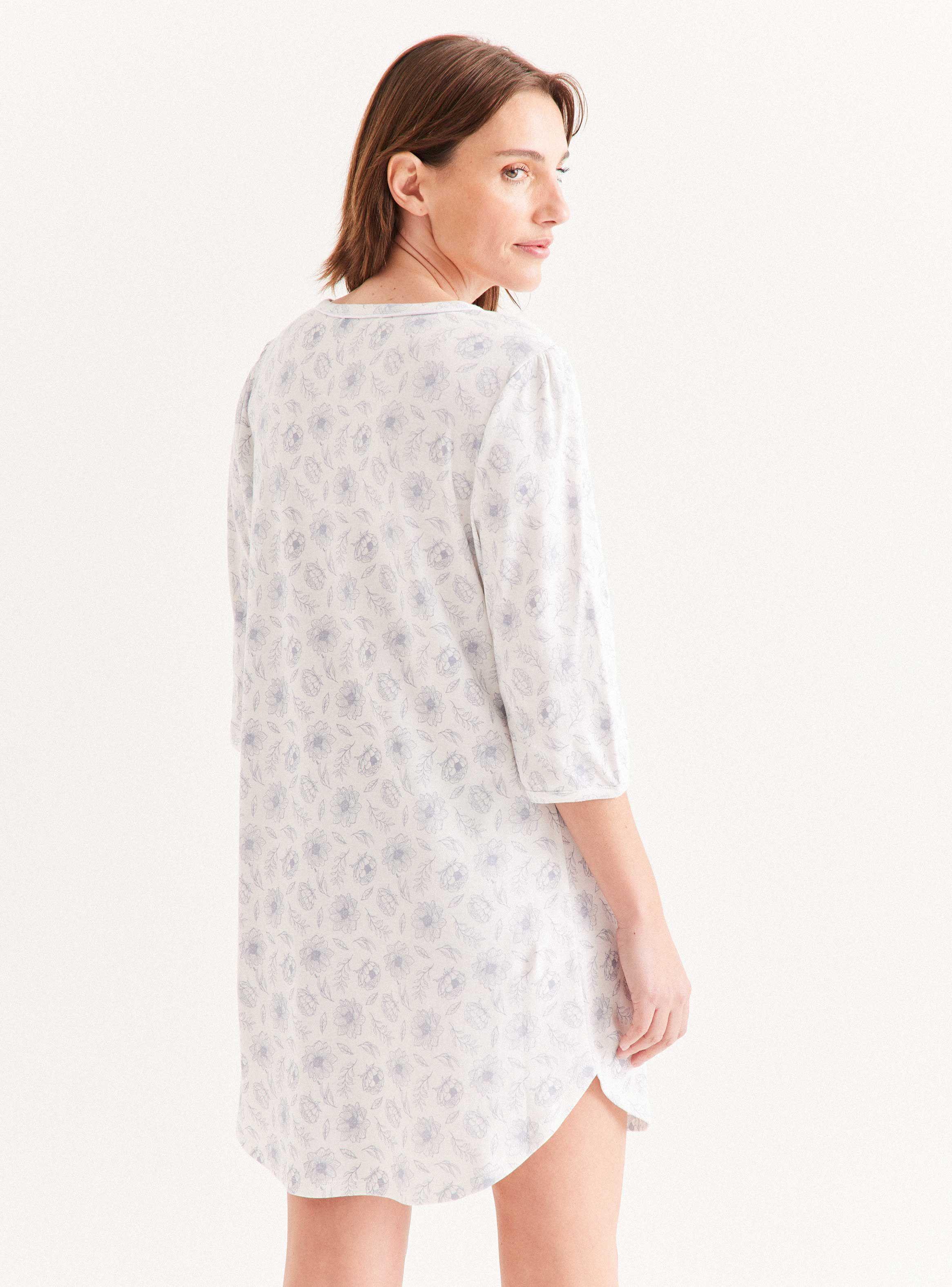 Camisa de Dormir Full Print Cuello Redondo-1