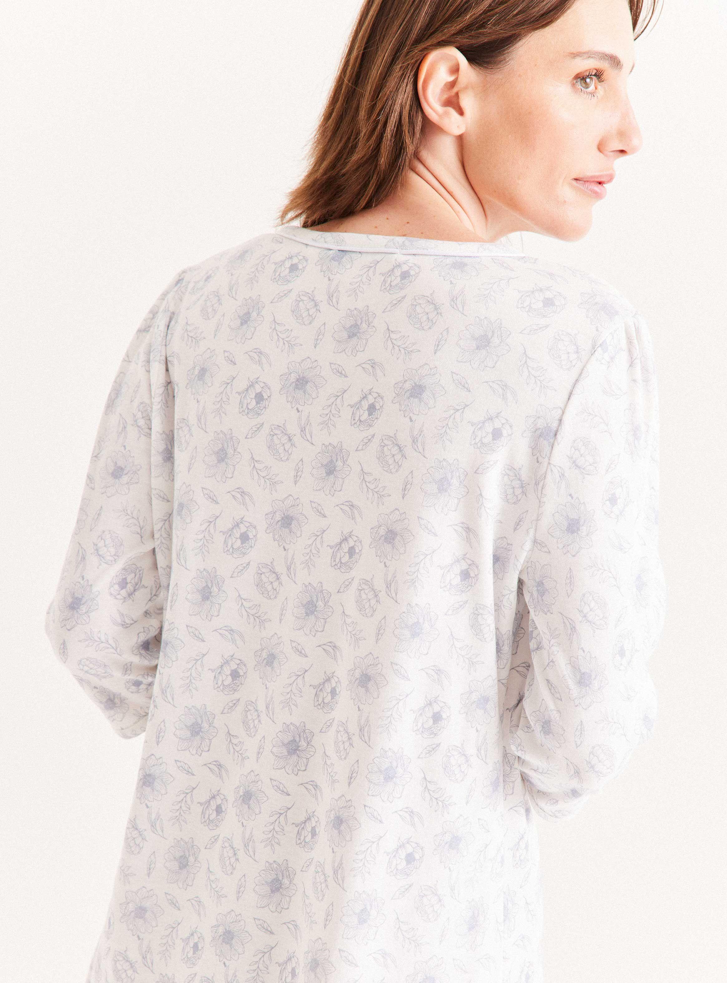 Camisa de Dormir Full Print Cuello Redondo-3