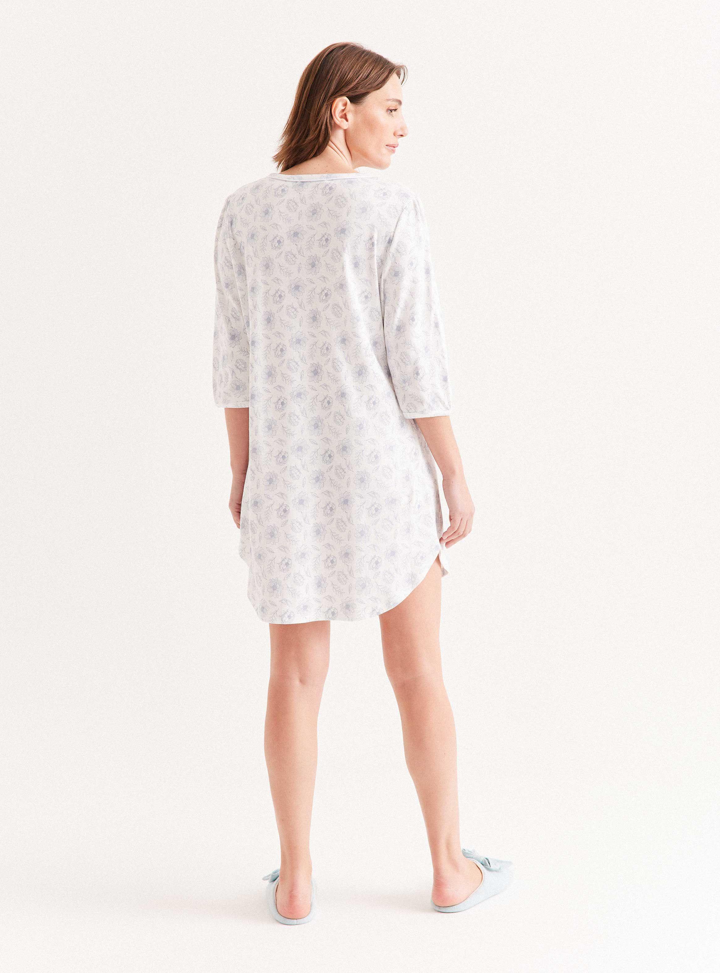 Camisa de Dormir Full Print Cuello Redondo-5