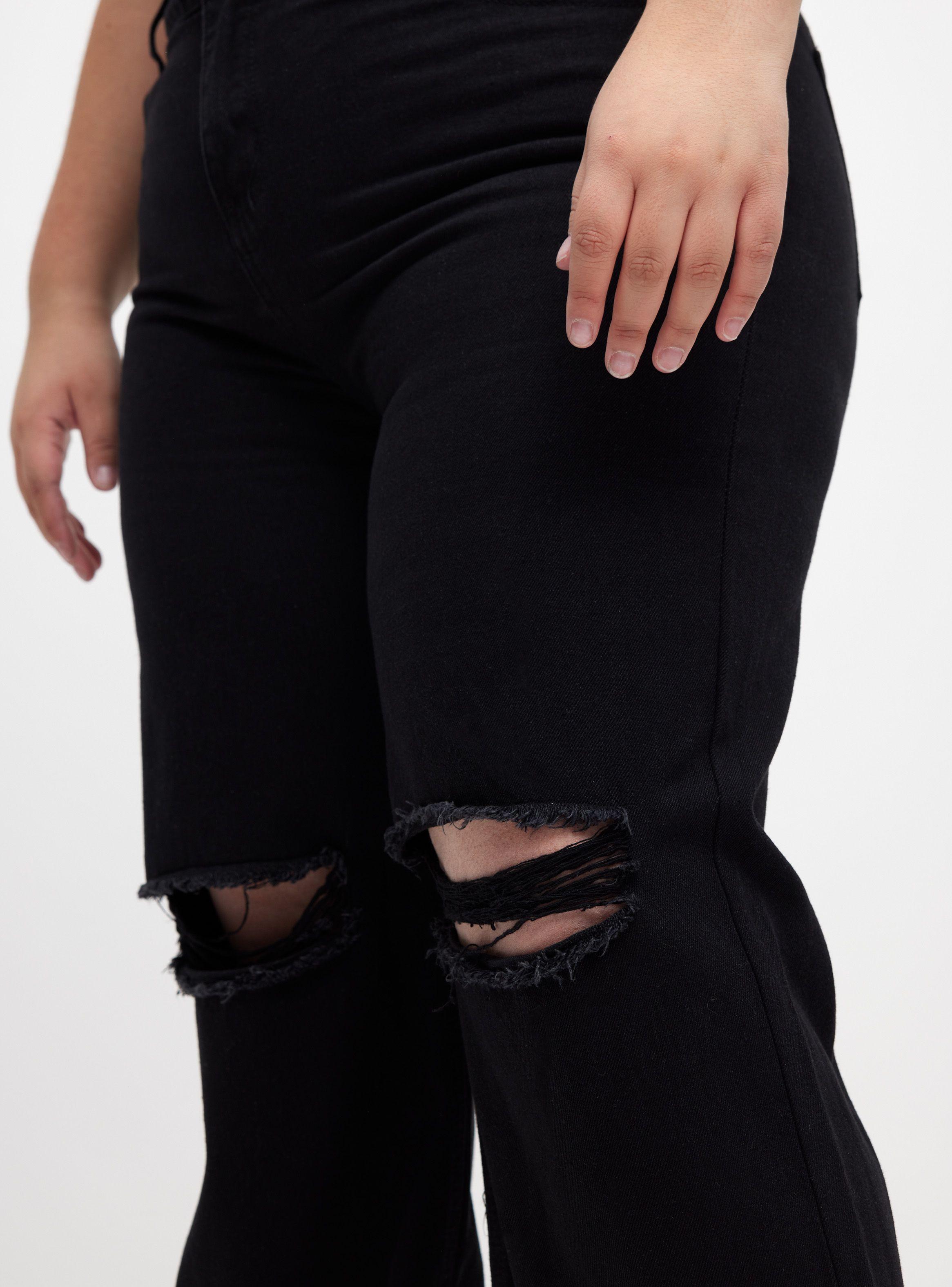 Jeans Wide Leg Roturas Rodilla Plus-2