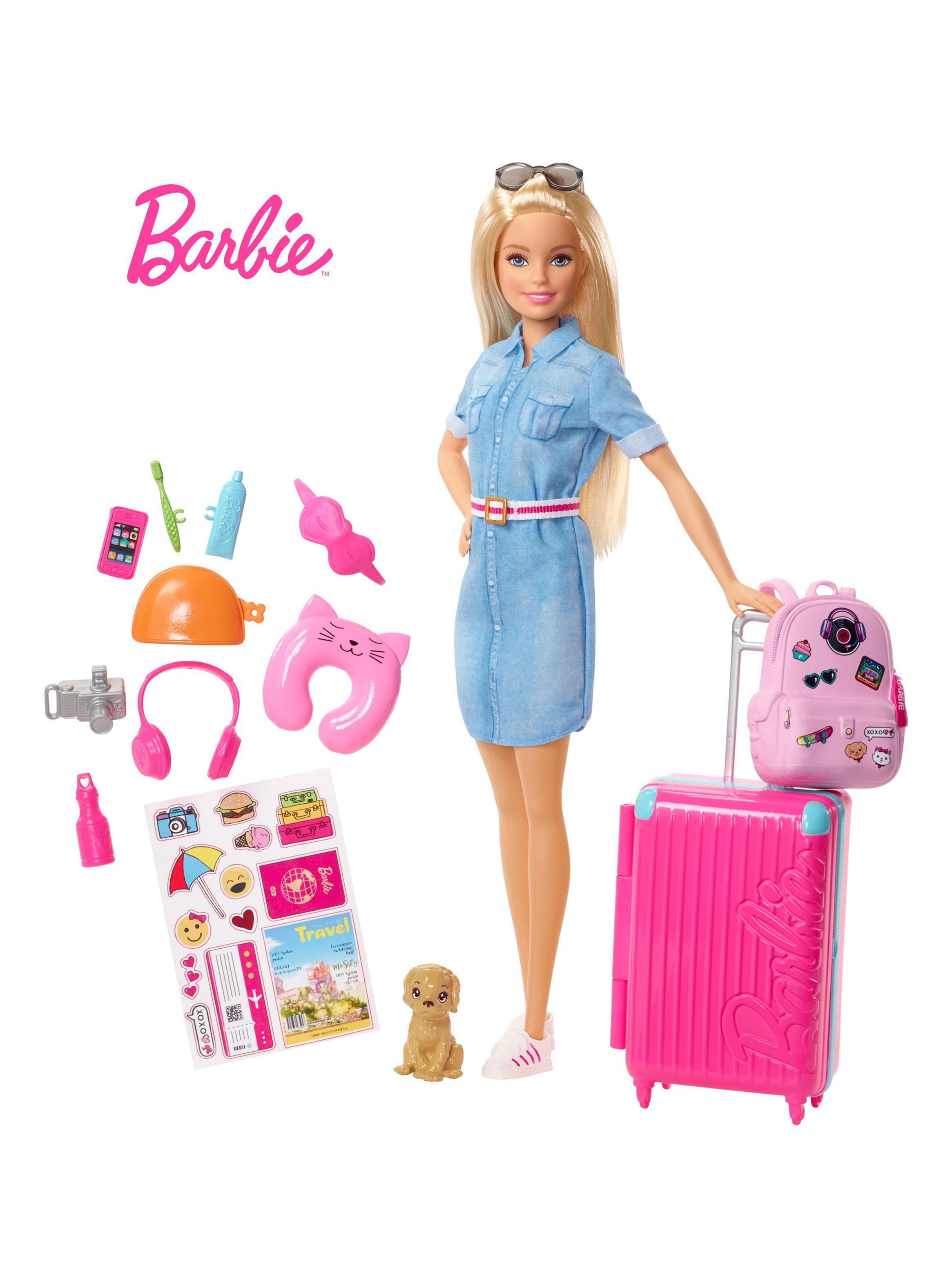 Set Barbie de Muñecas Viajera con Cachorrito-1