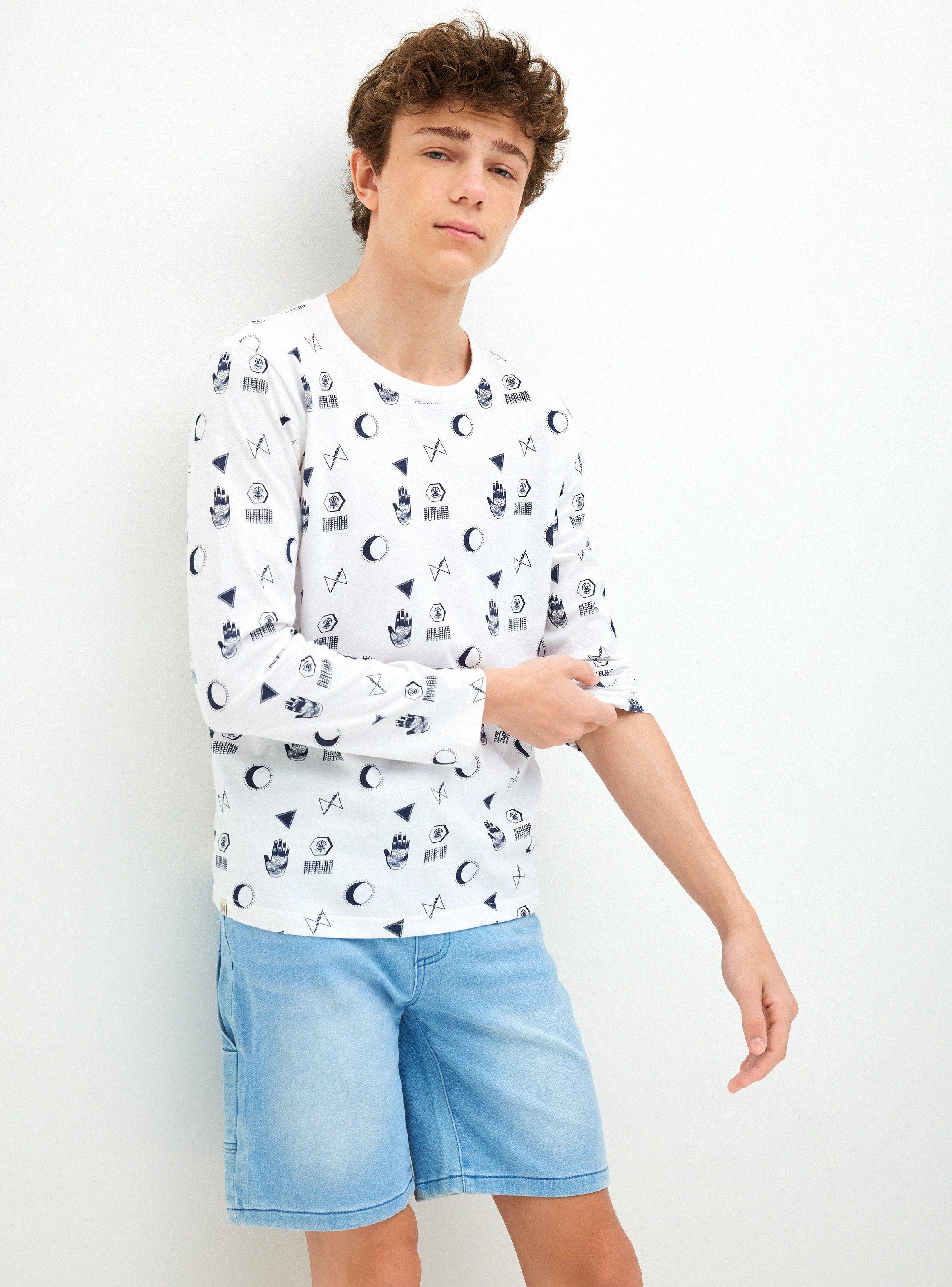 Polera Full Estampada y Cuello de Rib-0