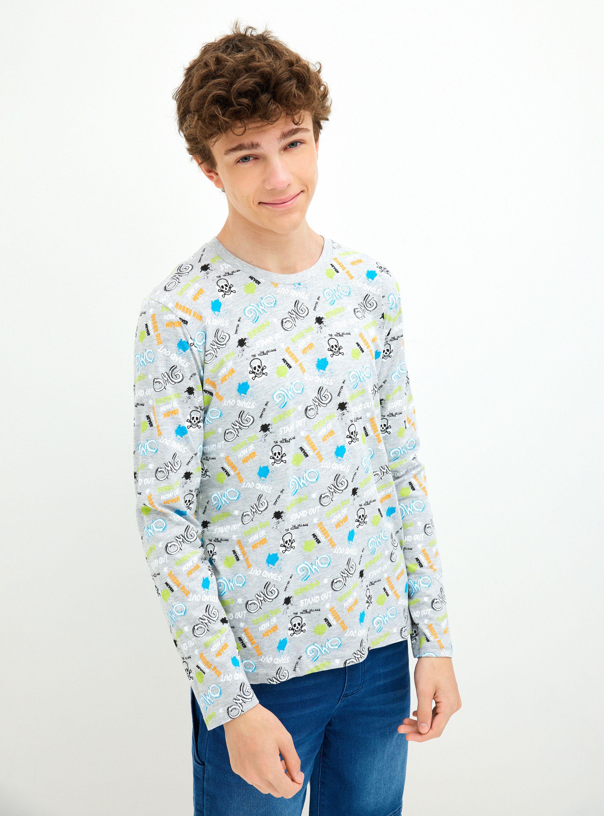 Polera Full Estampada y Cuello de Rib-0