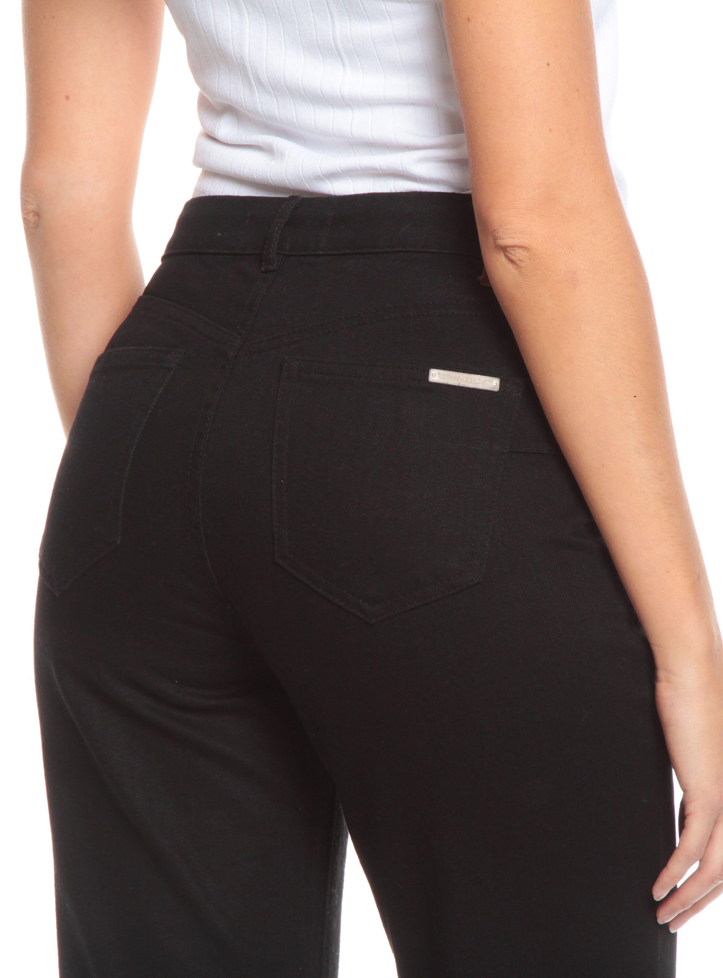 Jeans Flare Tiro Alto Push Up Pretina Básica-1