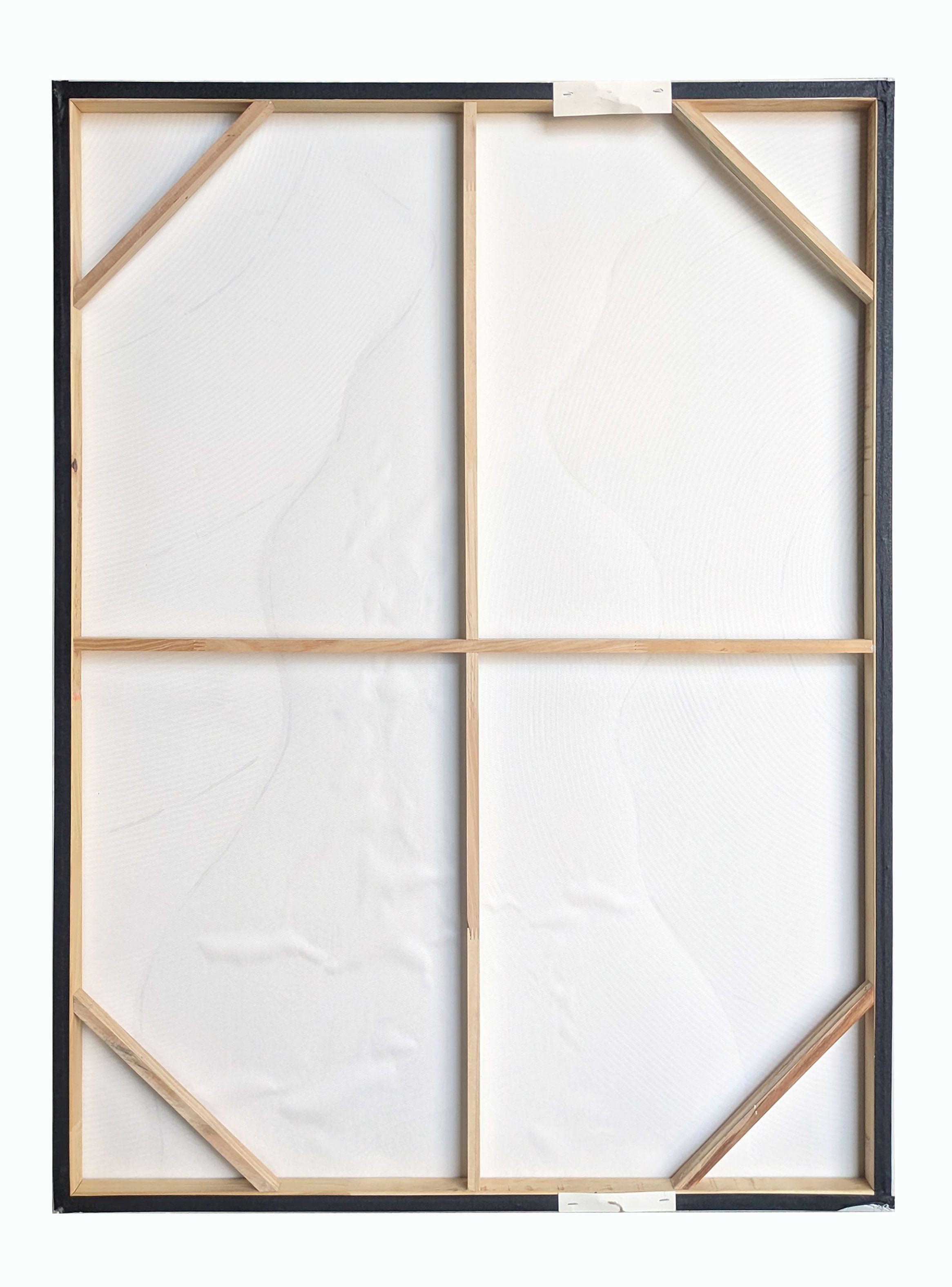 Cuadro Relive Lineales Blanco 90x120 cm-2