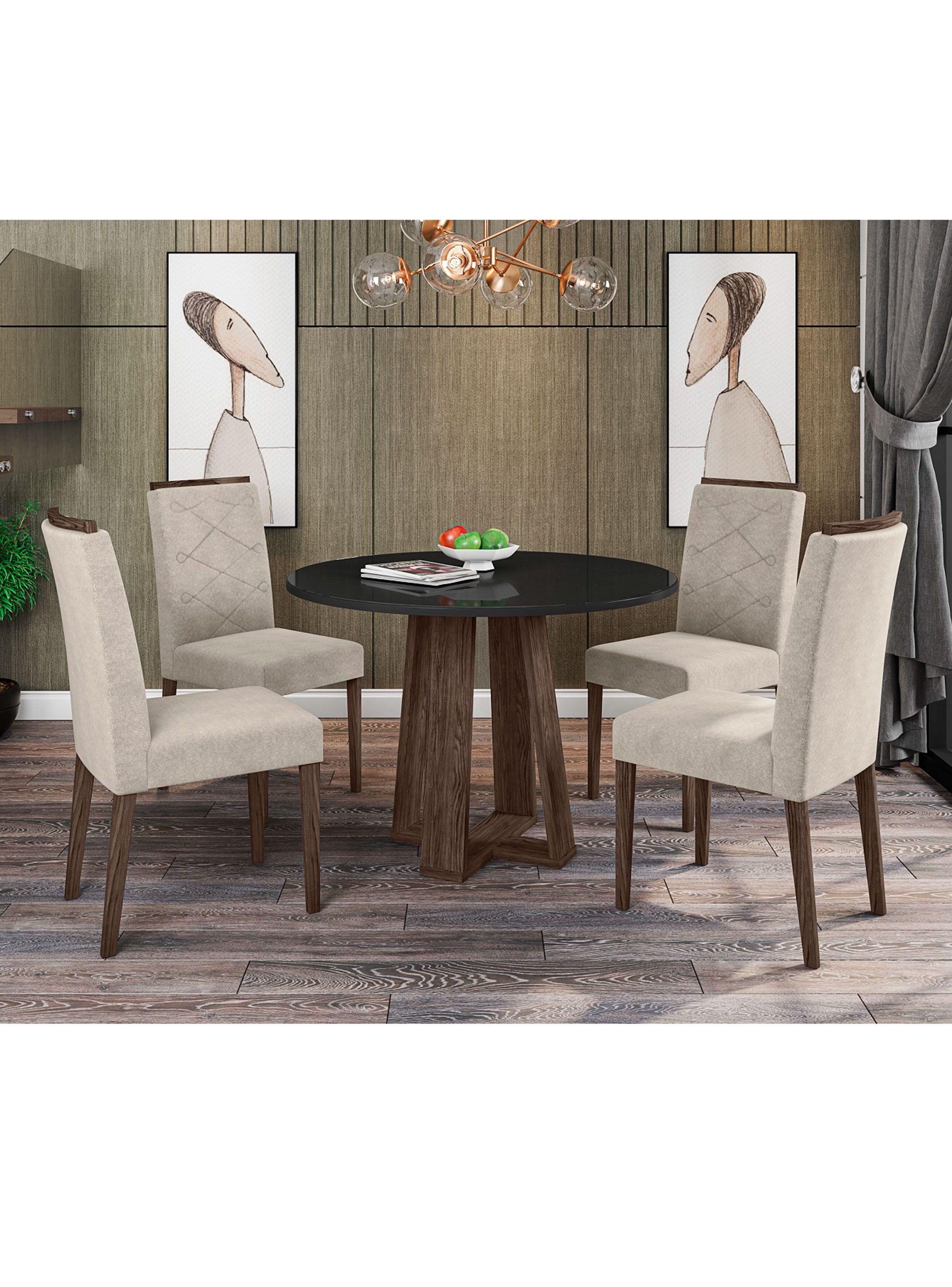 Juego de Comedor Isabella 4S Beige-5