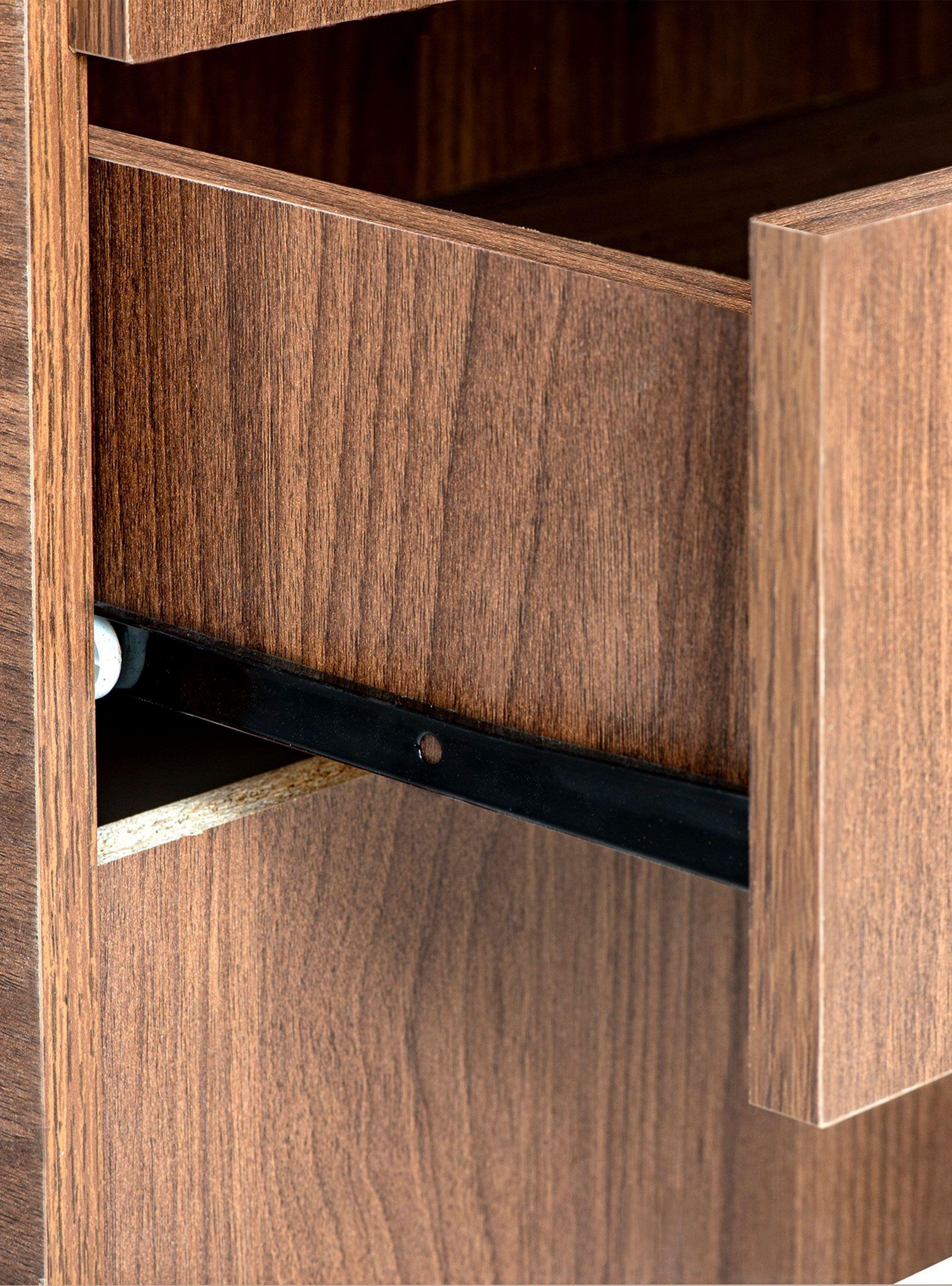 Clóset 3 Puertas 2 Cajones Nogal Madera Aglomerada-2