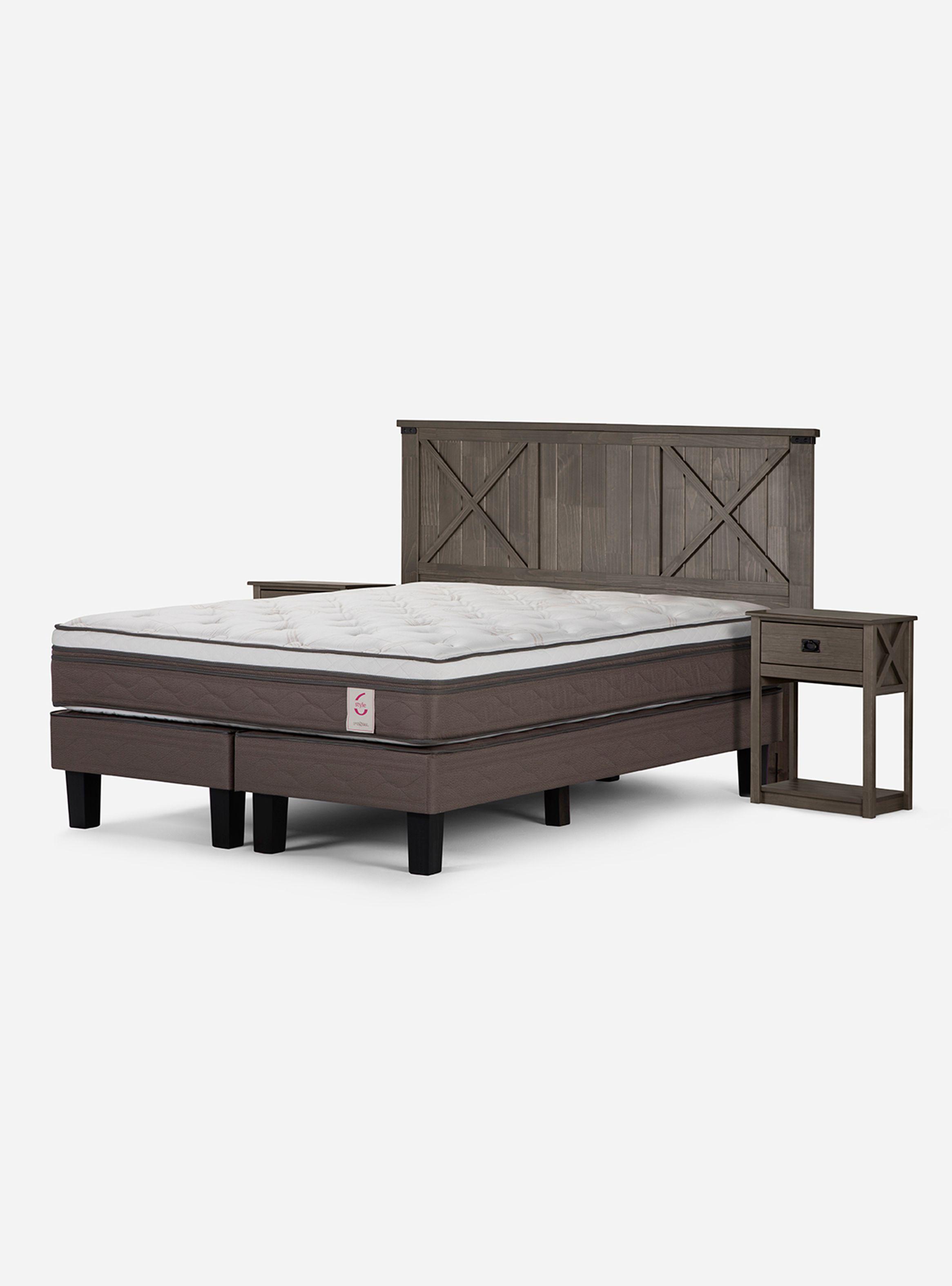 Cama Europea New Style 6 2 Plazas Base Dividida + Set de Muebles Ray-0