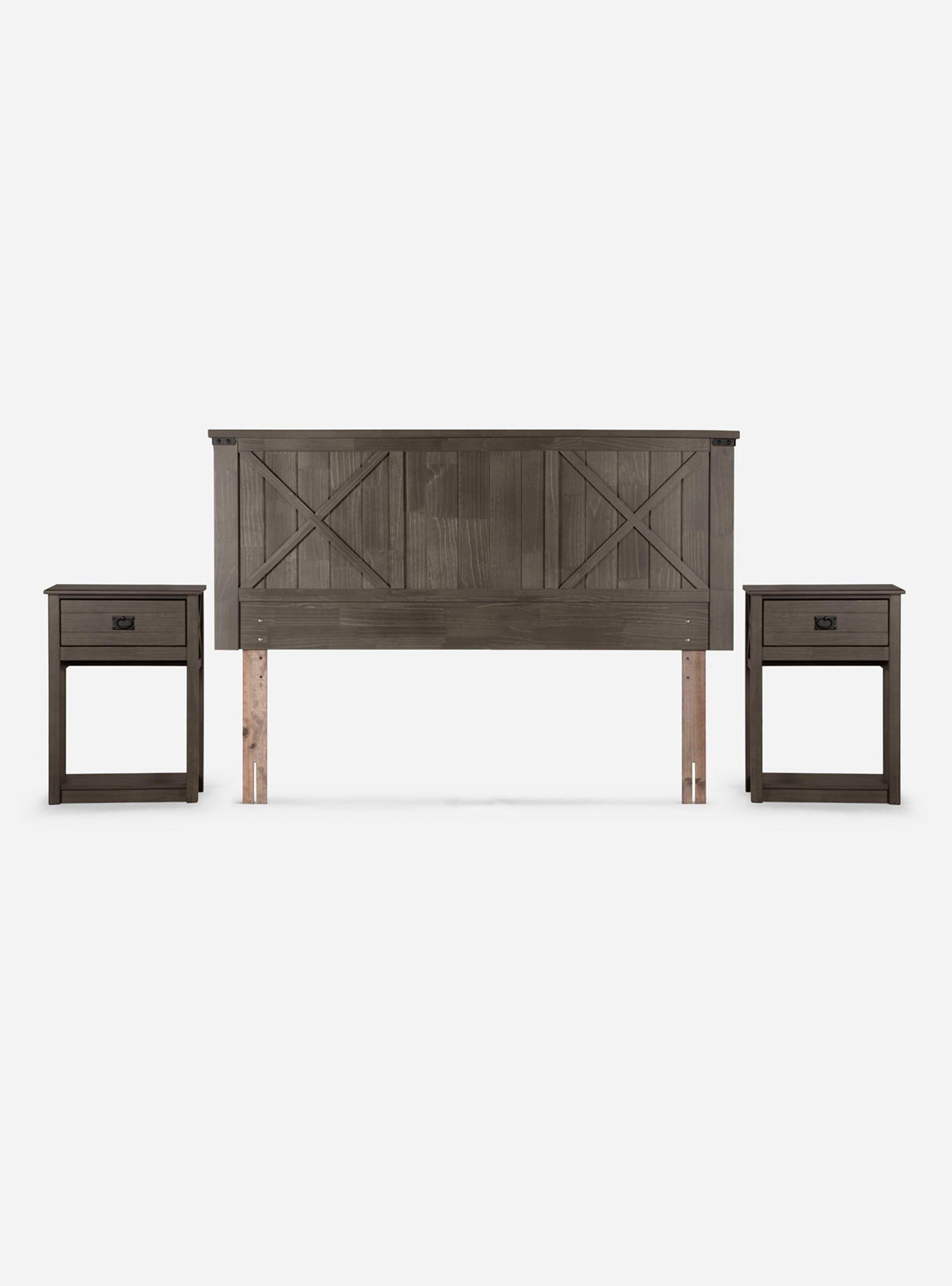 Cama Europea Nest 2 Plazas Base Dividida + Set de Muebles Ray-1