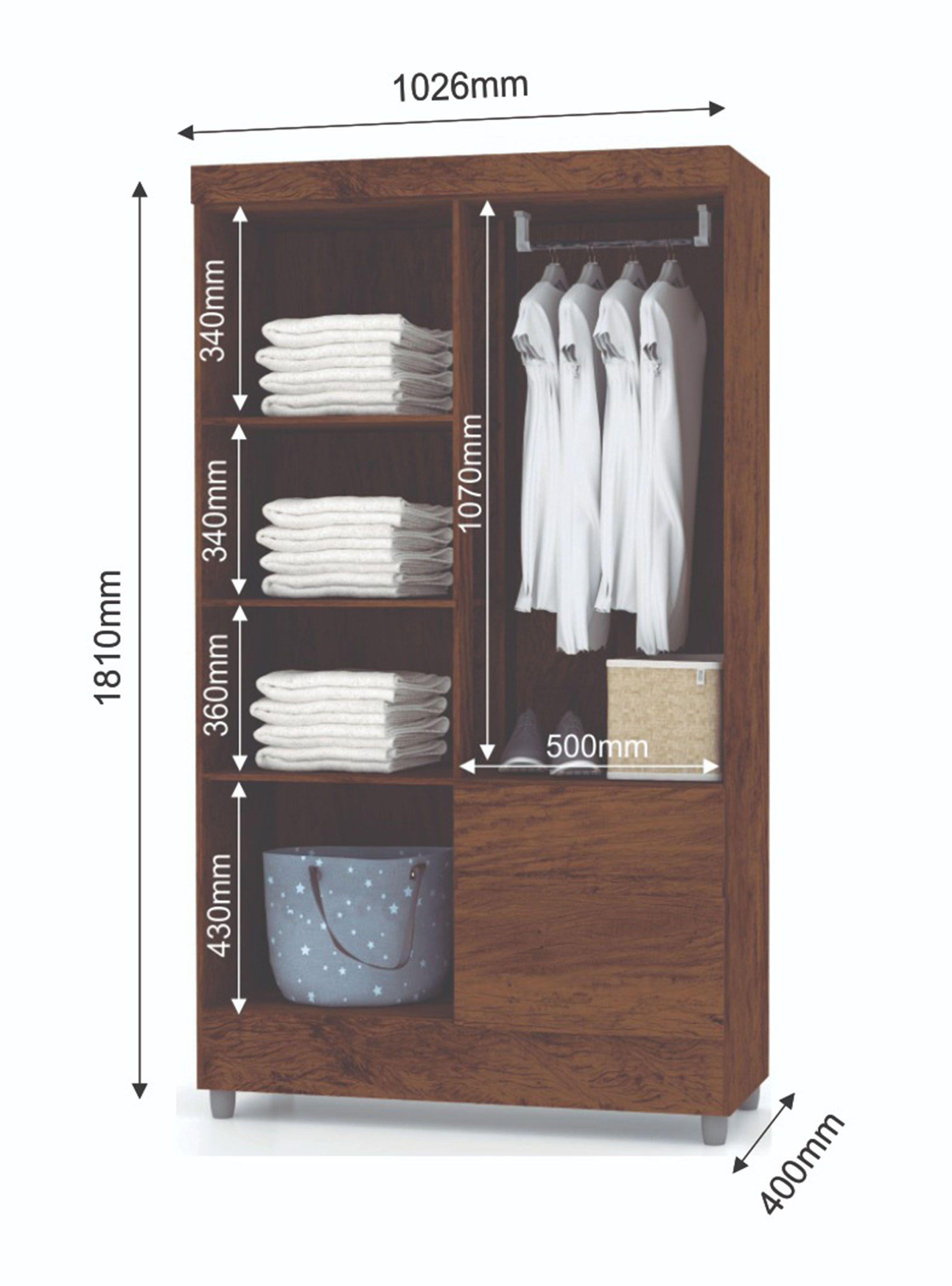 Clóset Ideal 4 Puertas 2 Cajones Champagne-1