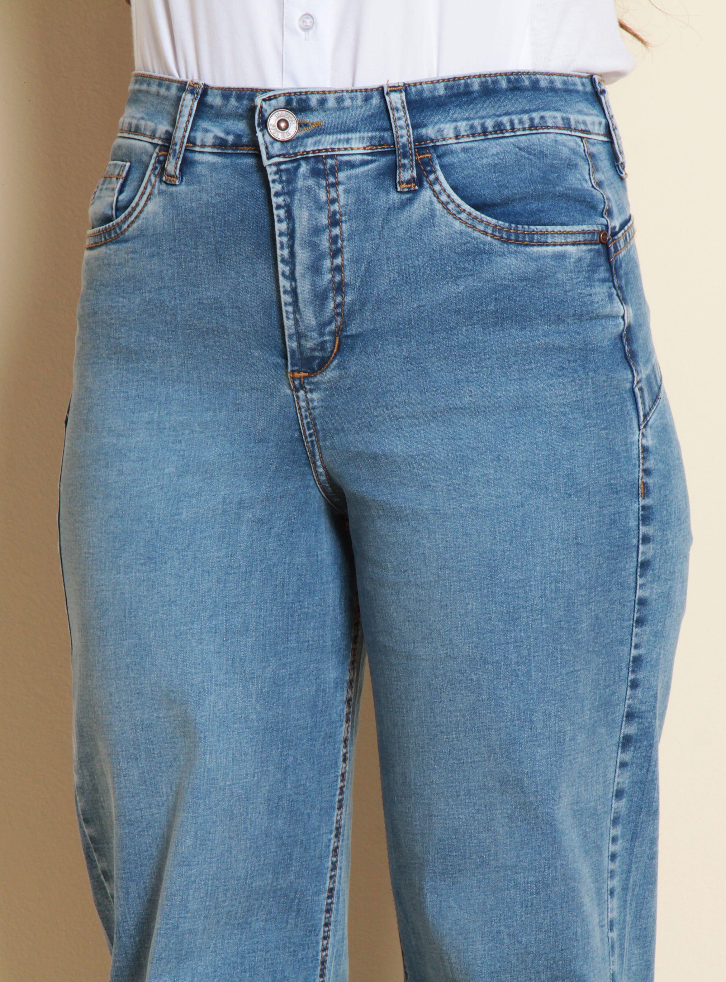 Jeans Recto Push Up Tiro Alto Pretina Básica un Botón-2