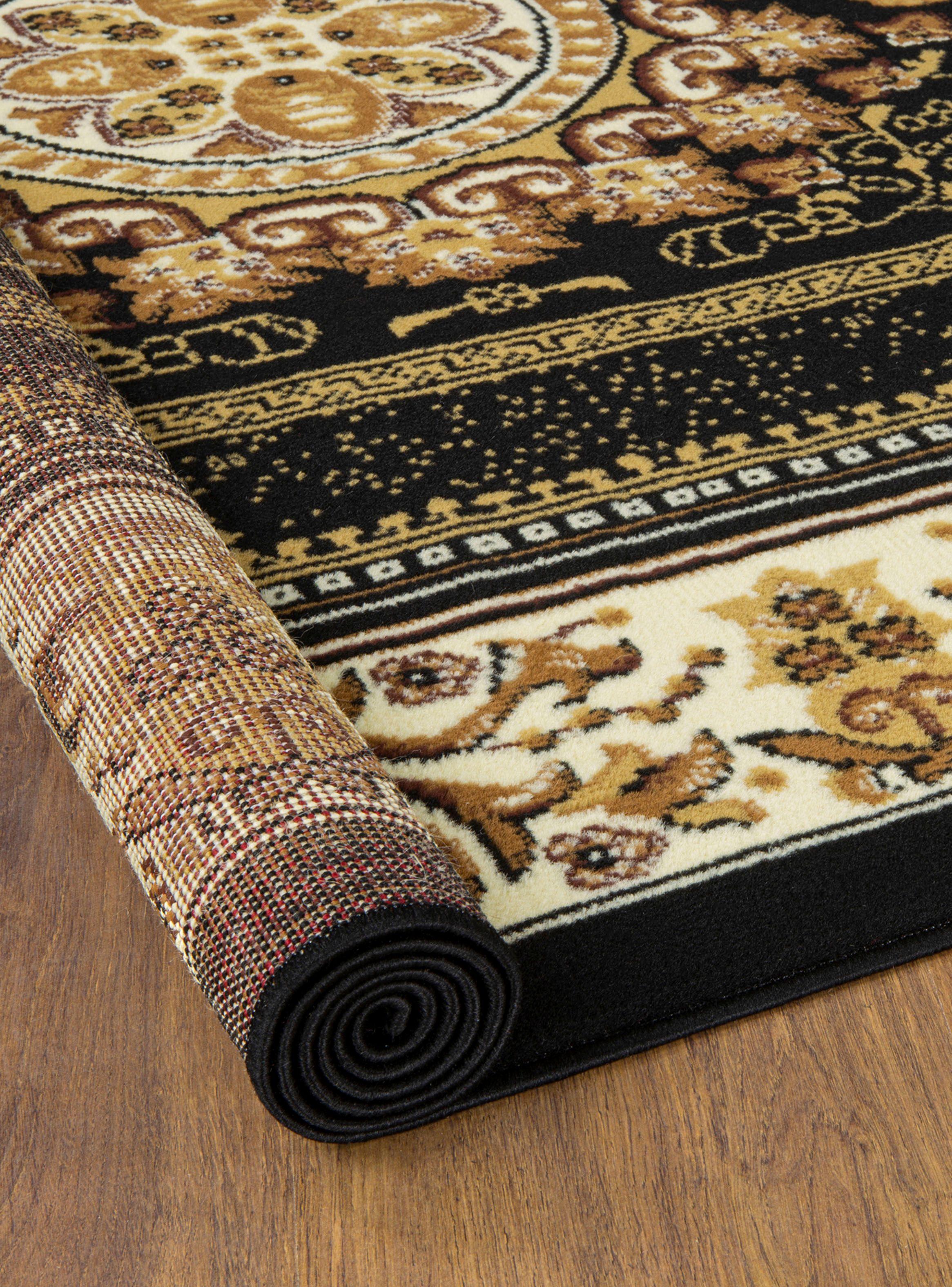 Alfombra 200 x 290 cm Kashan King Negro-Dorado-3