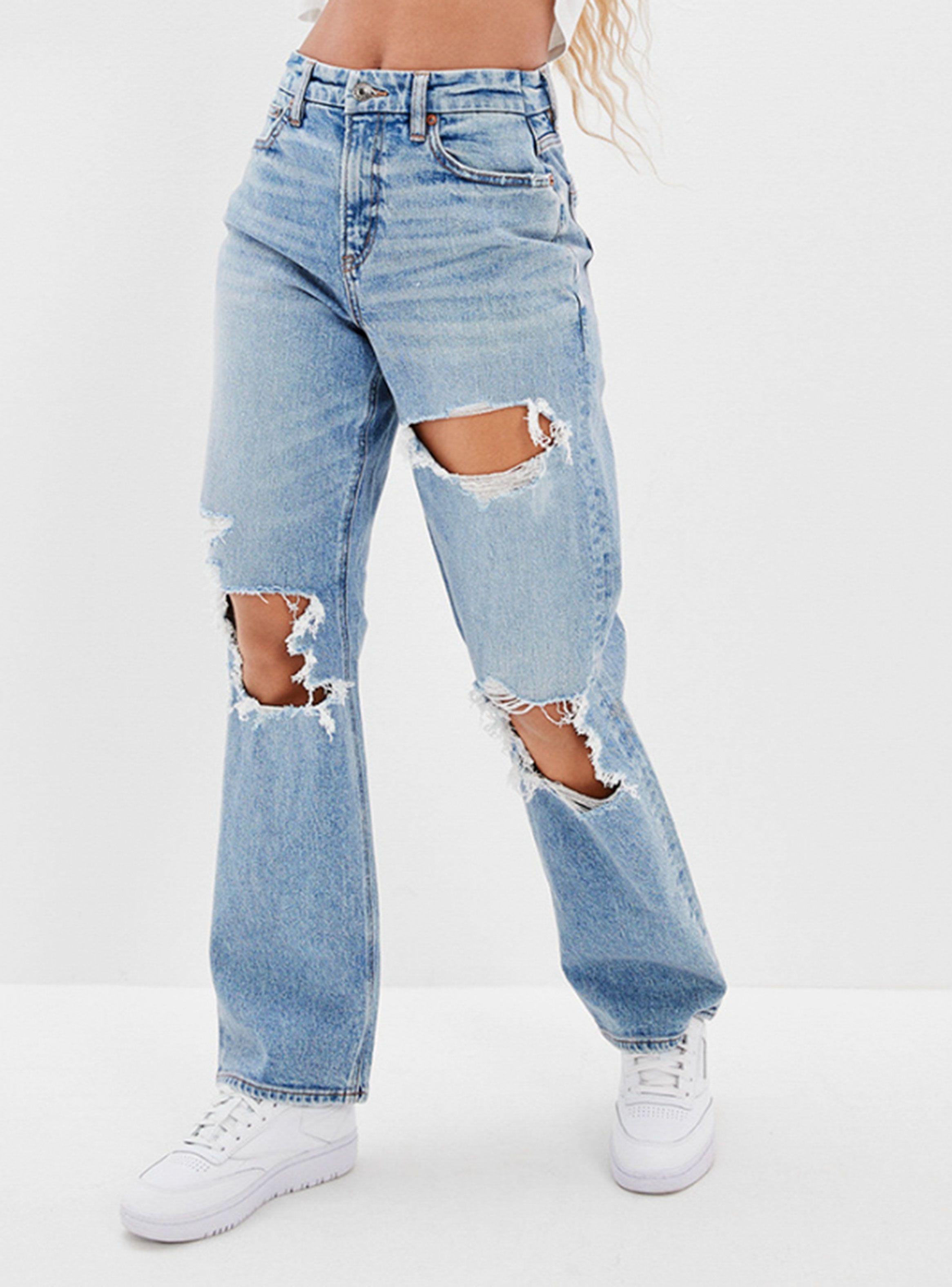 Jeans Curvy '90s Straight Stretch Ripped-0
