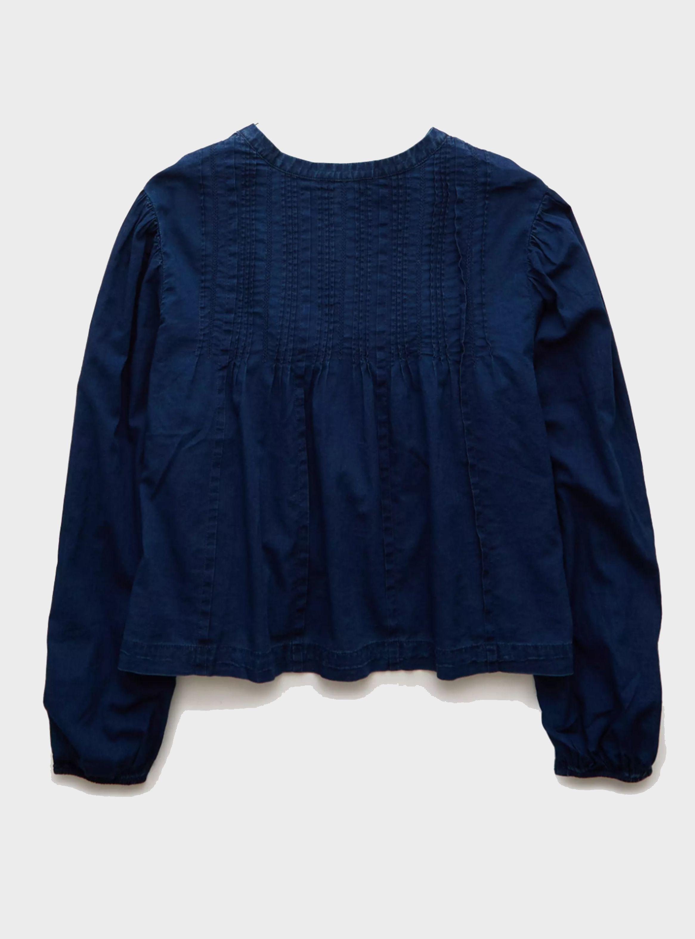 Blusa Ae Plisada Manga Larga con Botones-4