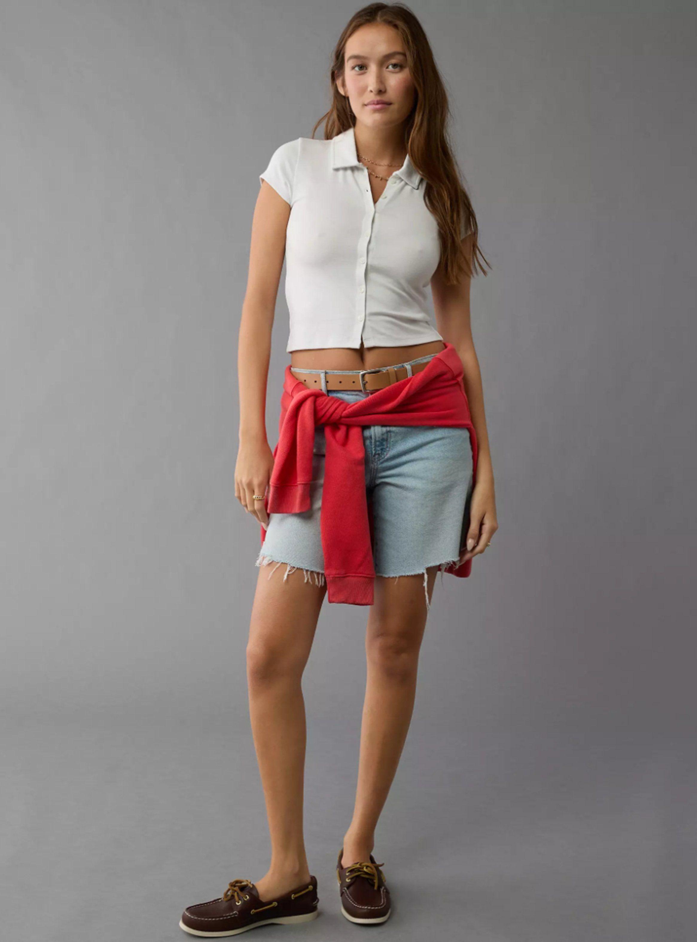 Polera Ae Manga Corta con Botones y Cuello-2