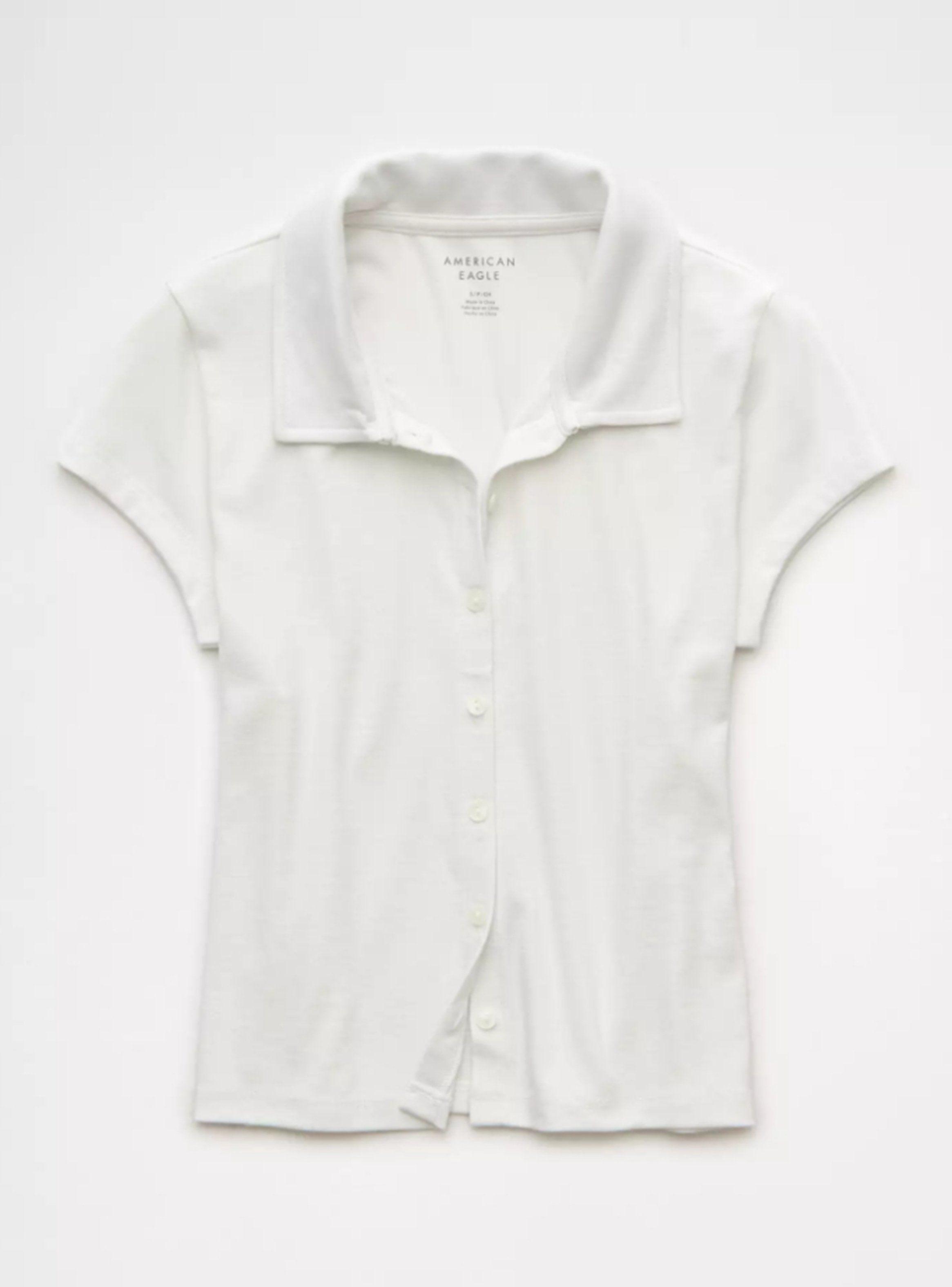 Polera Ae Manga Corta con Botones y Cuello-3