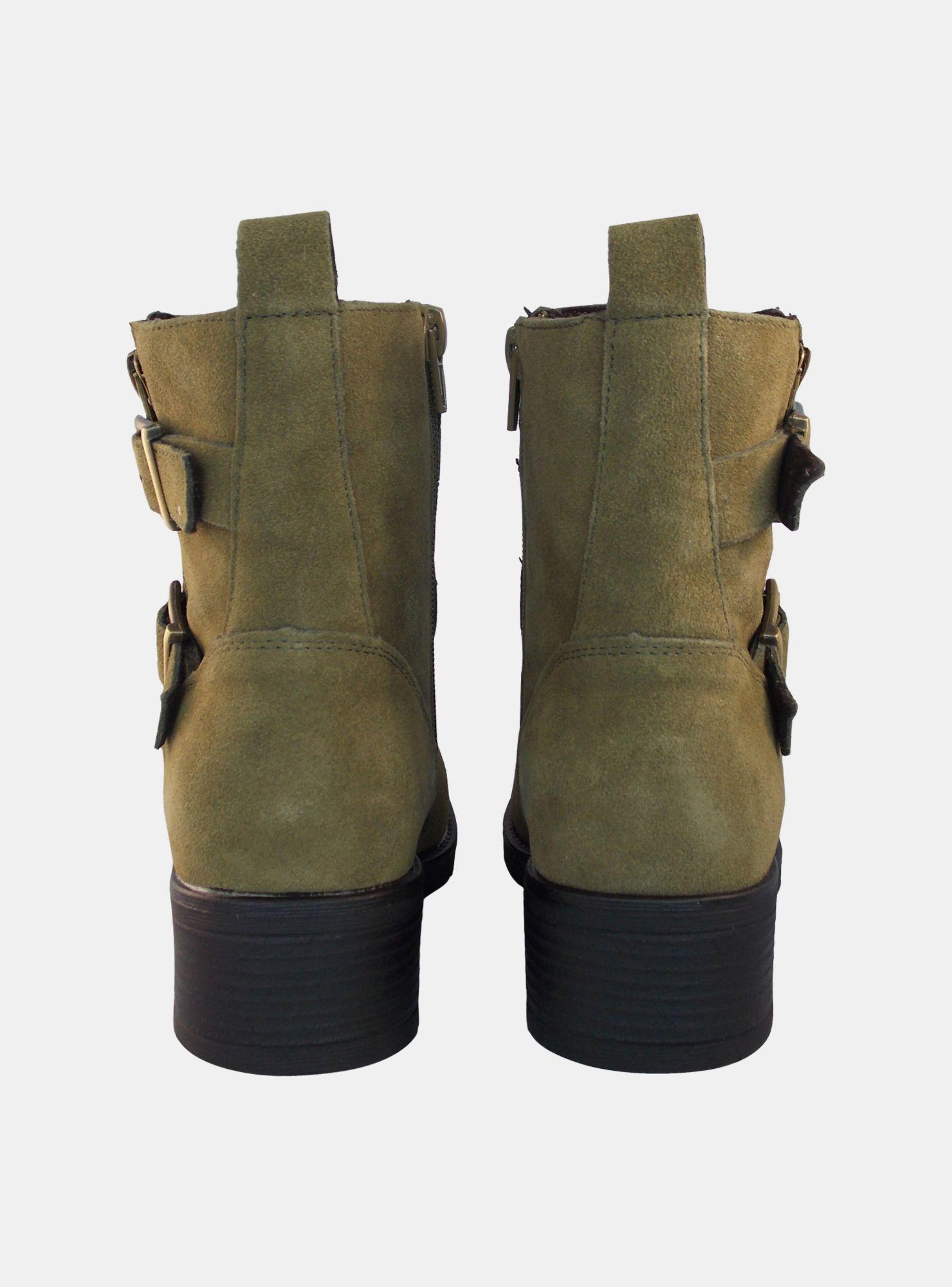 Botín Fagus 4FB1618 Verde Militar Mujer-2