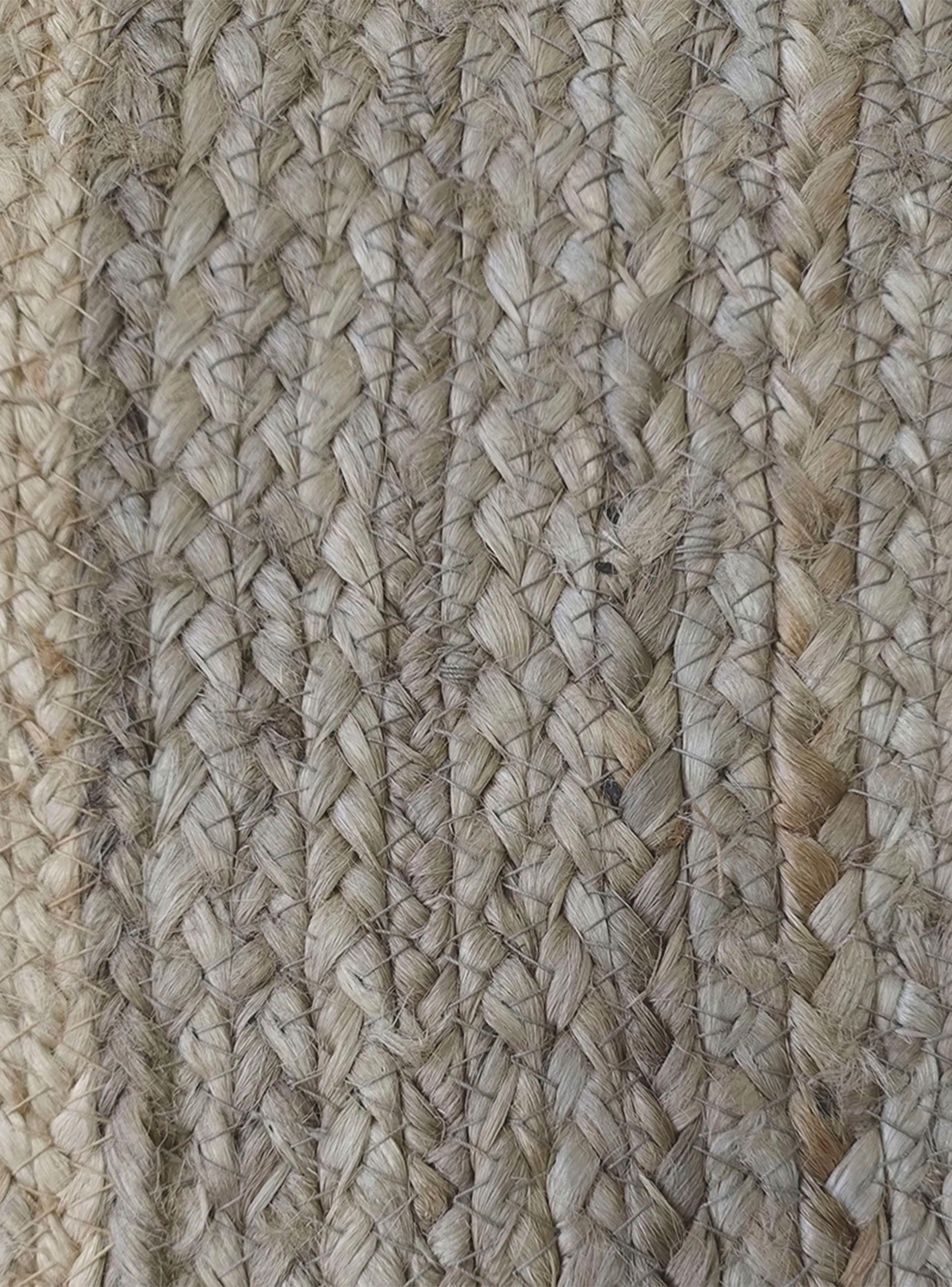 Alfombra Yute Braided Redonda 200x200 cm Gris-1