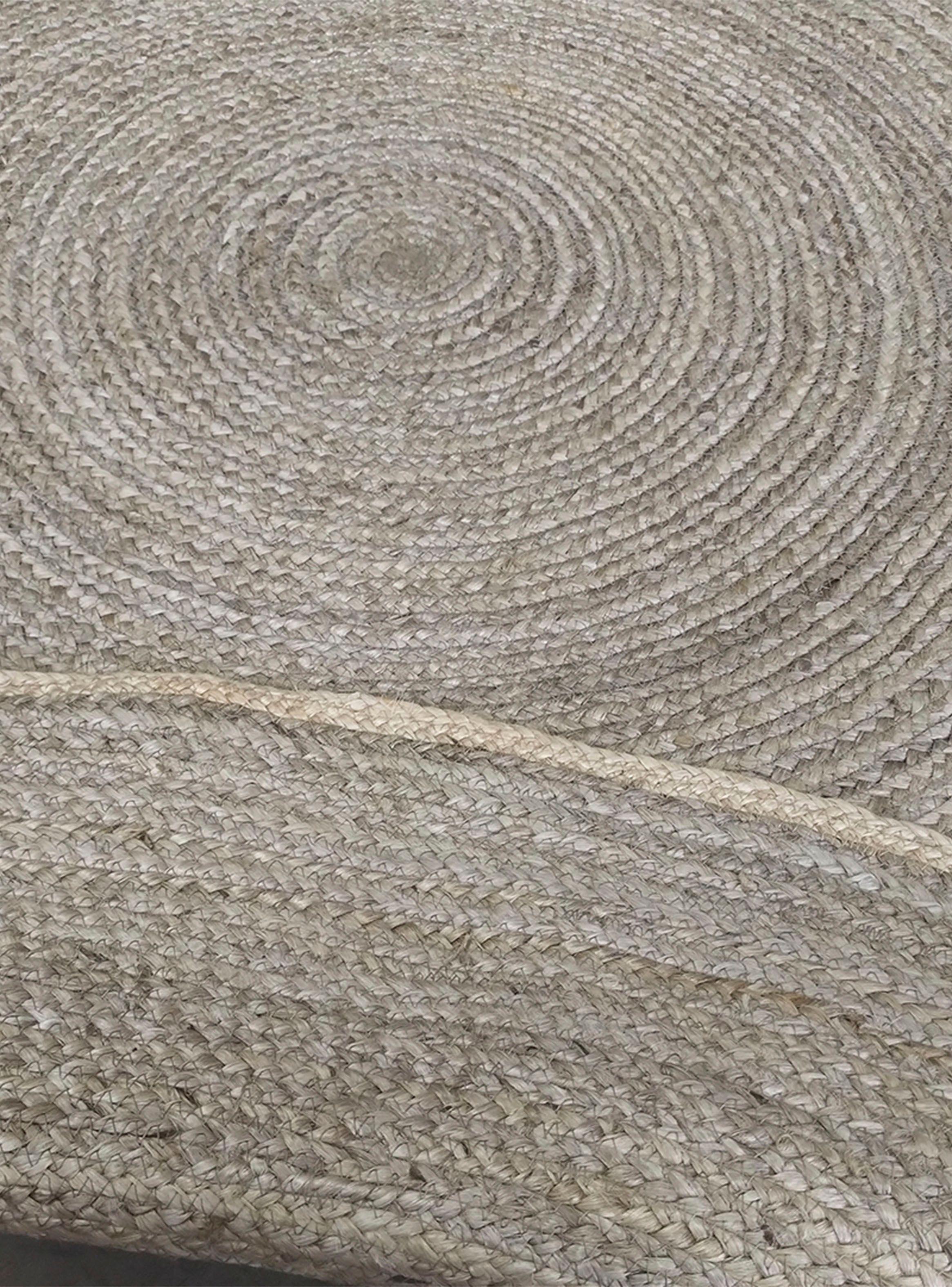 Alfombra Yute Braided Redonda 200x200 cm Gris-2