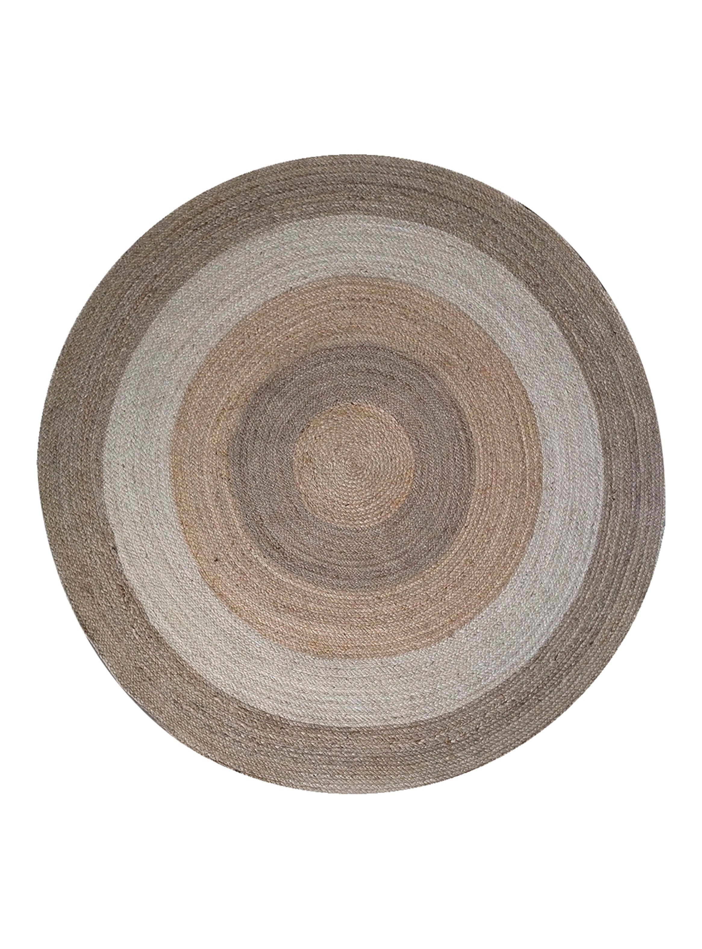 Alfombra Yute Braided Redonda 200x200 cm Beige-0