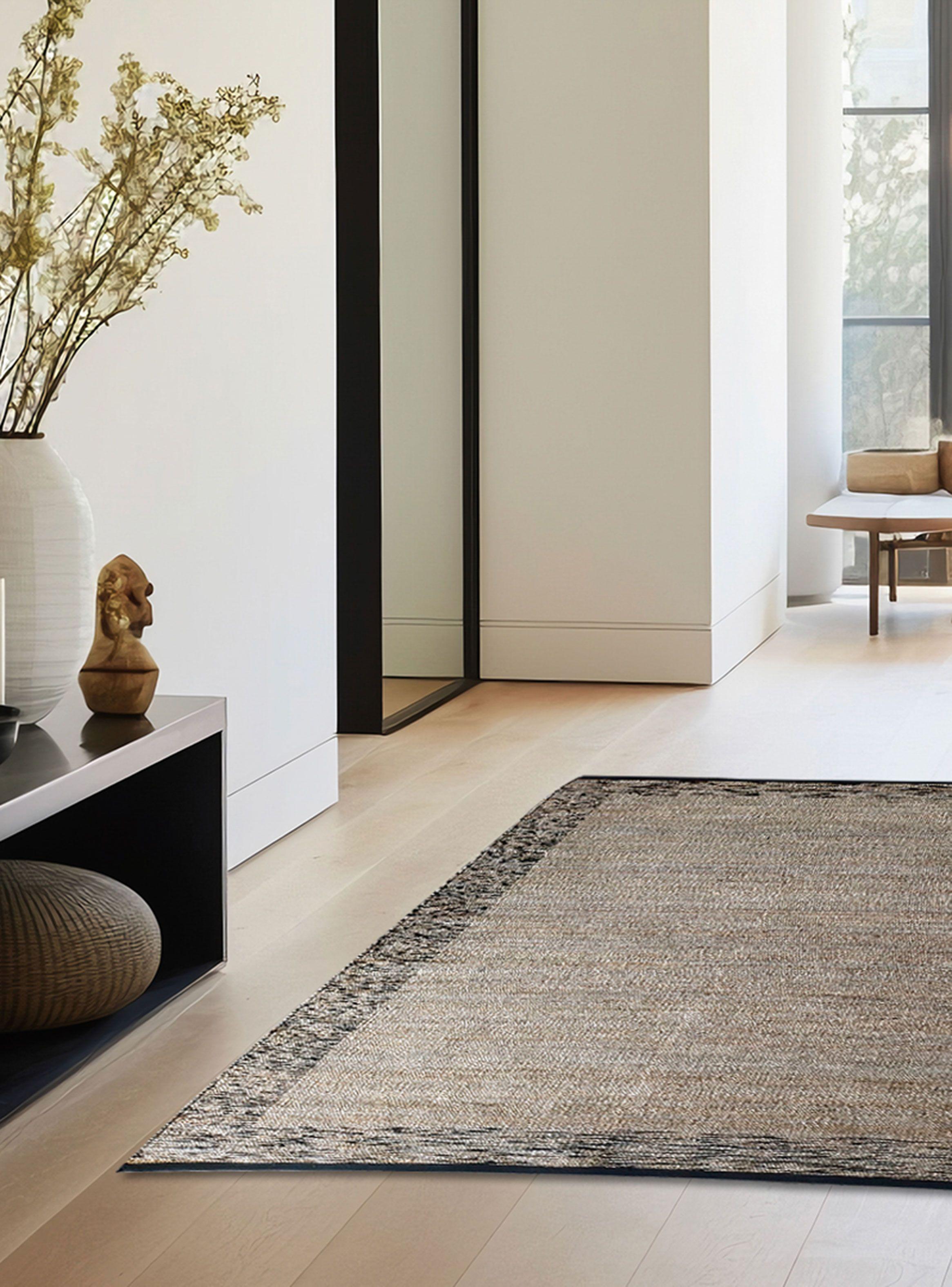Alfombra Yute Melange 240x340 cm Beige Negro-2