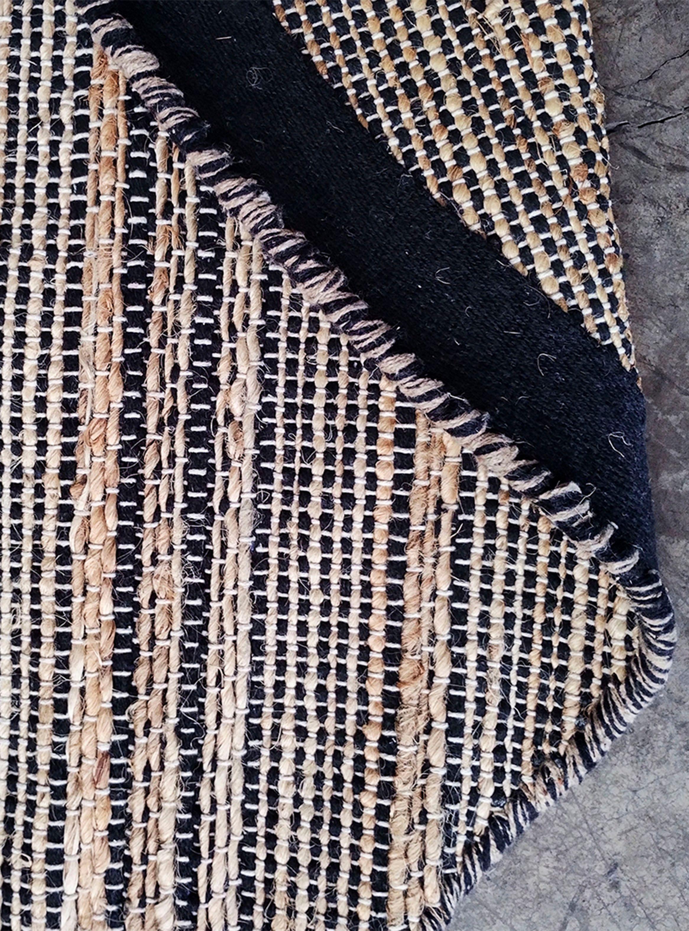 Alfombra Indi Redonda 200x200 cm Negro-1