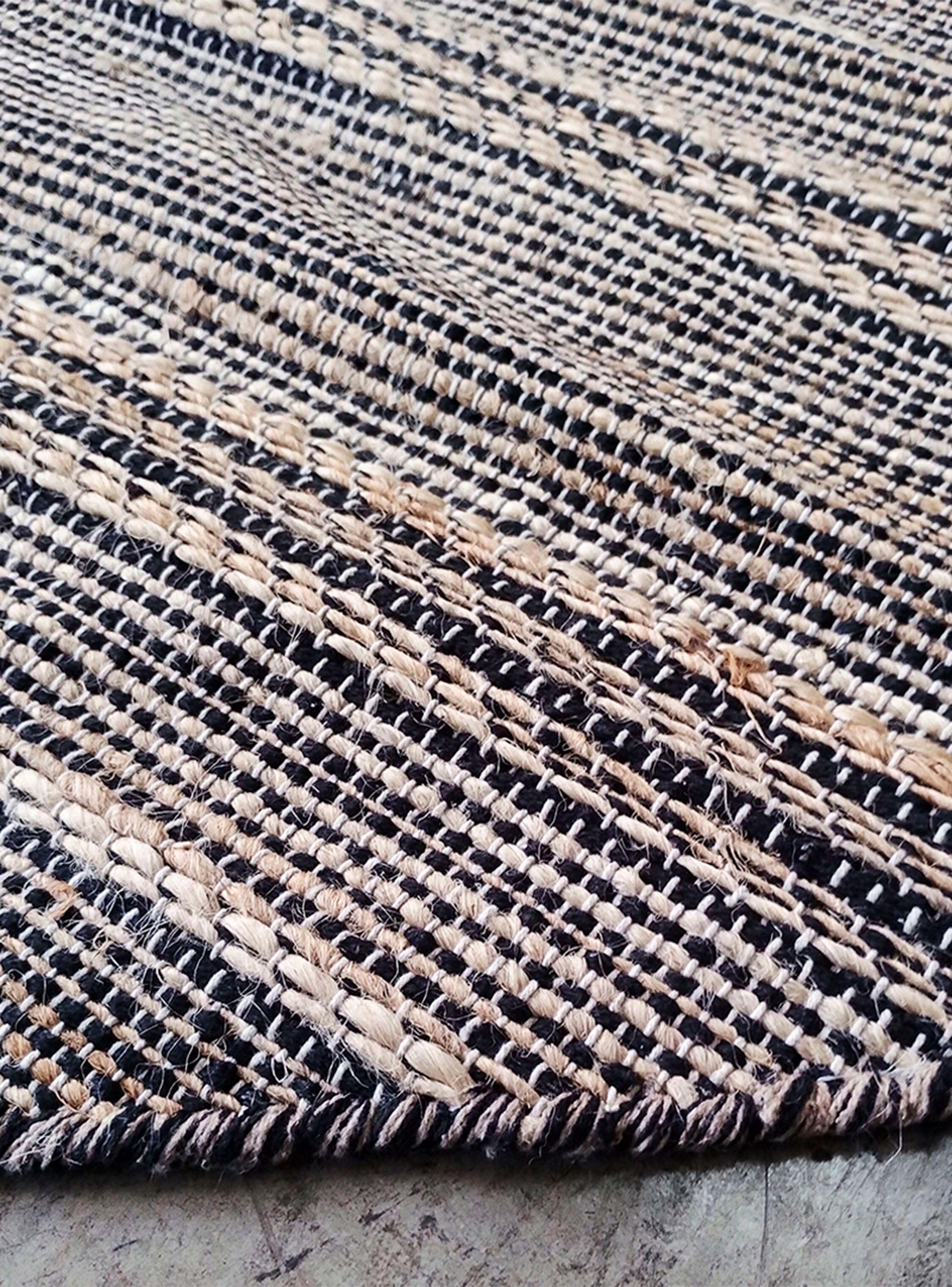Alfombra Indi Redonda 200x200 cm Negro-2