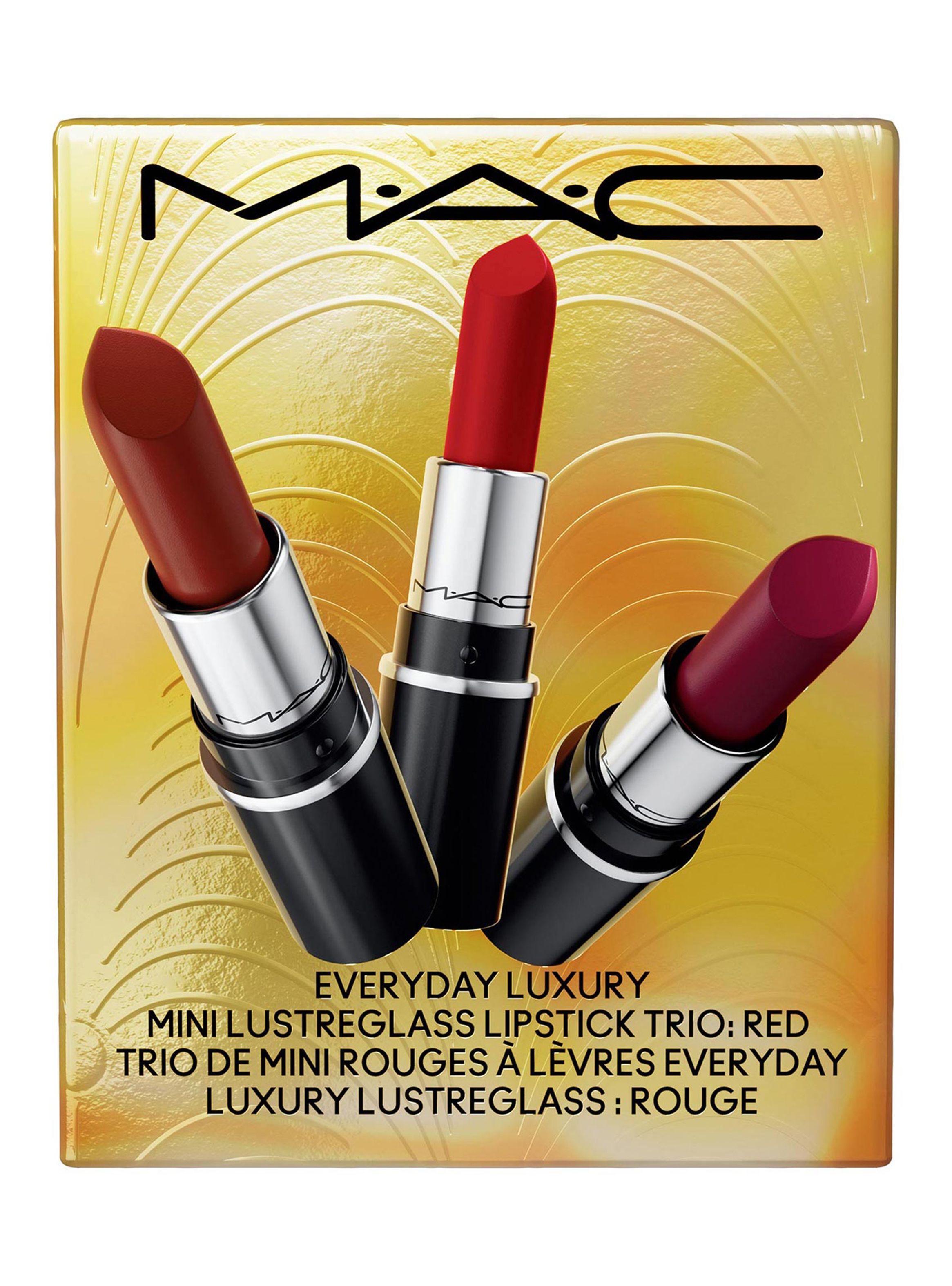 Set de Maquillaje MAC Everyday Luxury Mini Lustreglass Lipstick Trio Nautral-1