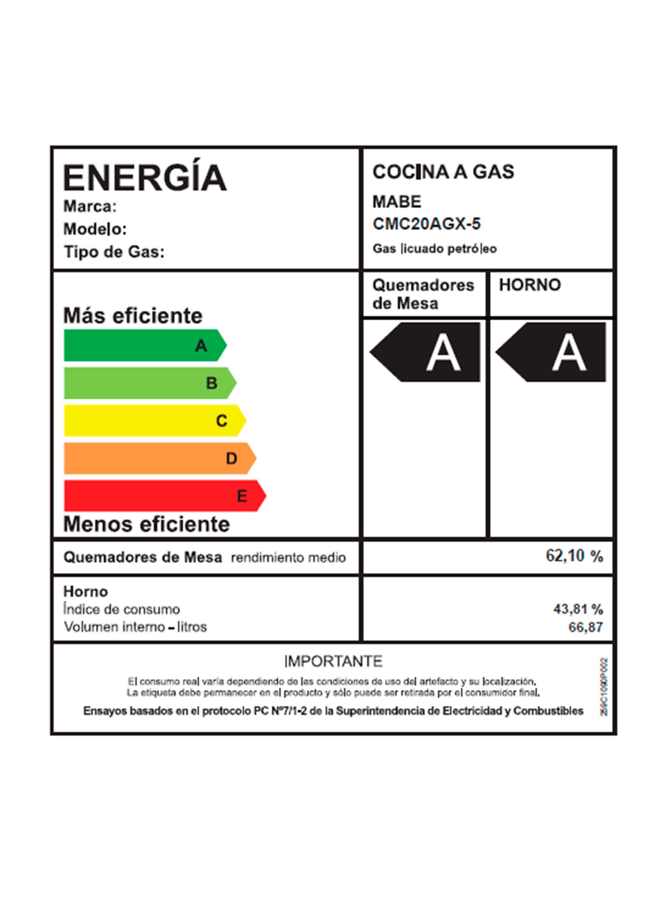 Cocina a Gas CMC20AGX3 4 Platos-3