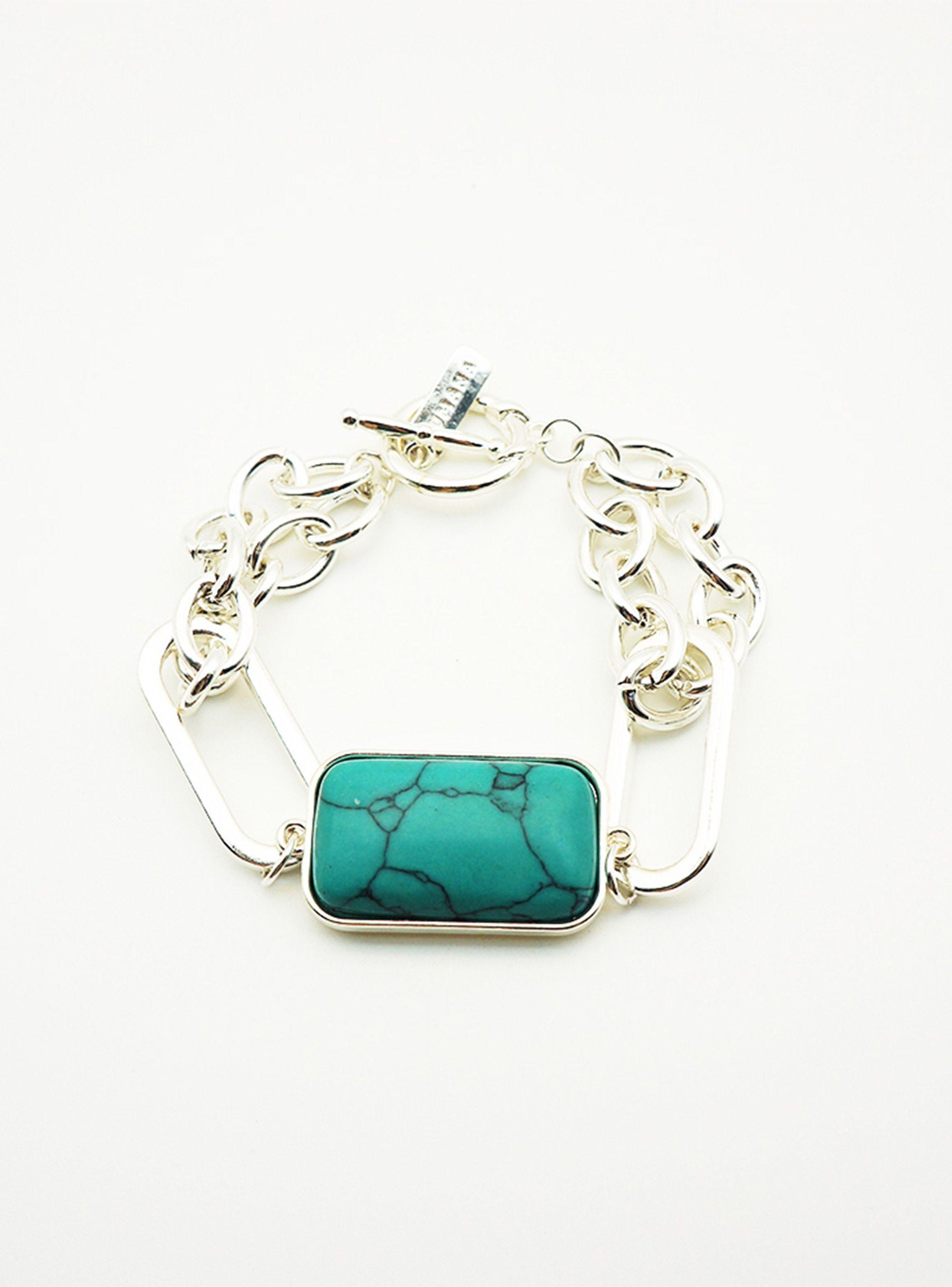 Pulsera Turquoise Plateado-0