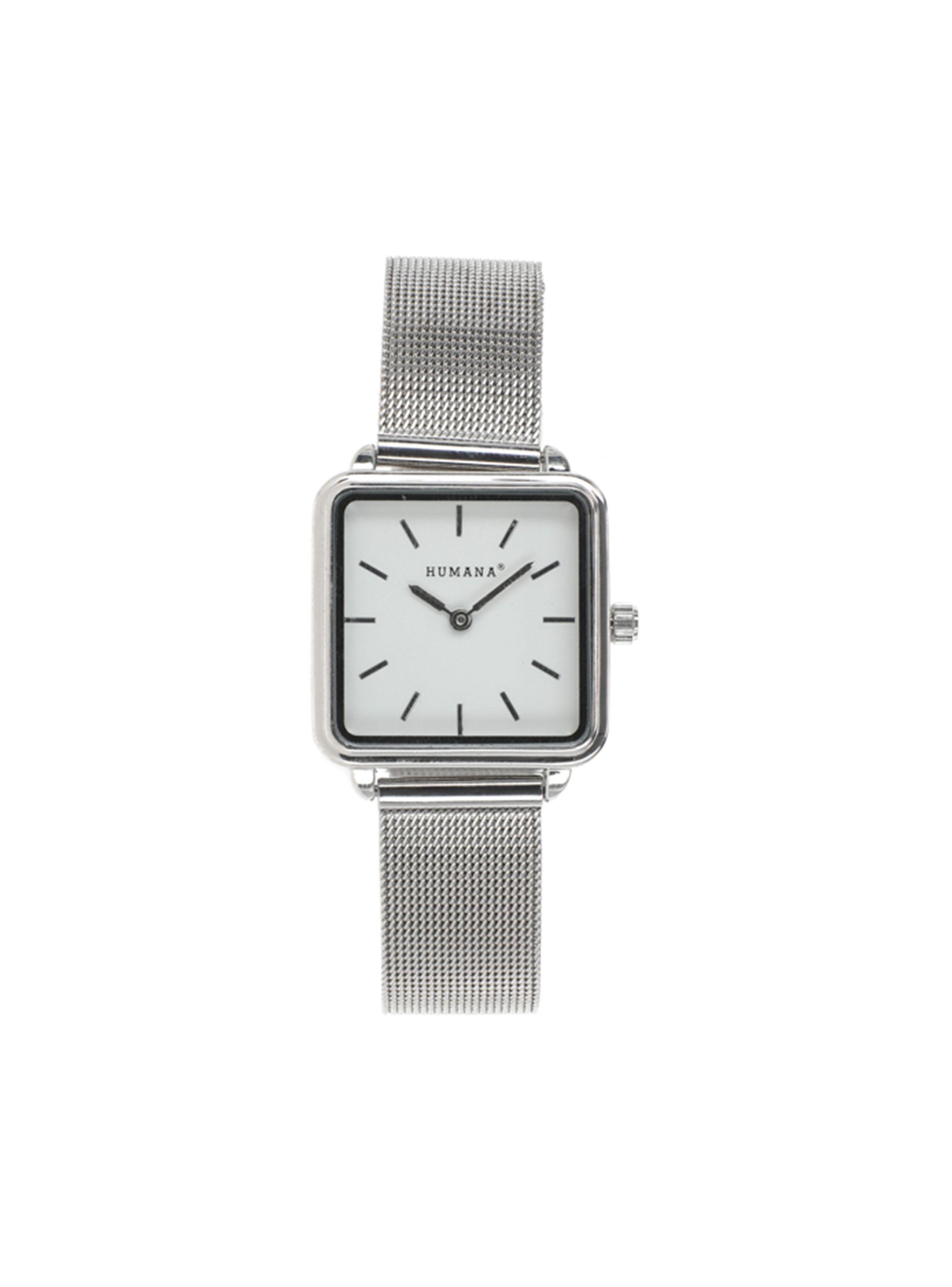 Reloj Análogo Cuadrado Plateado Humana-0