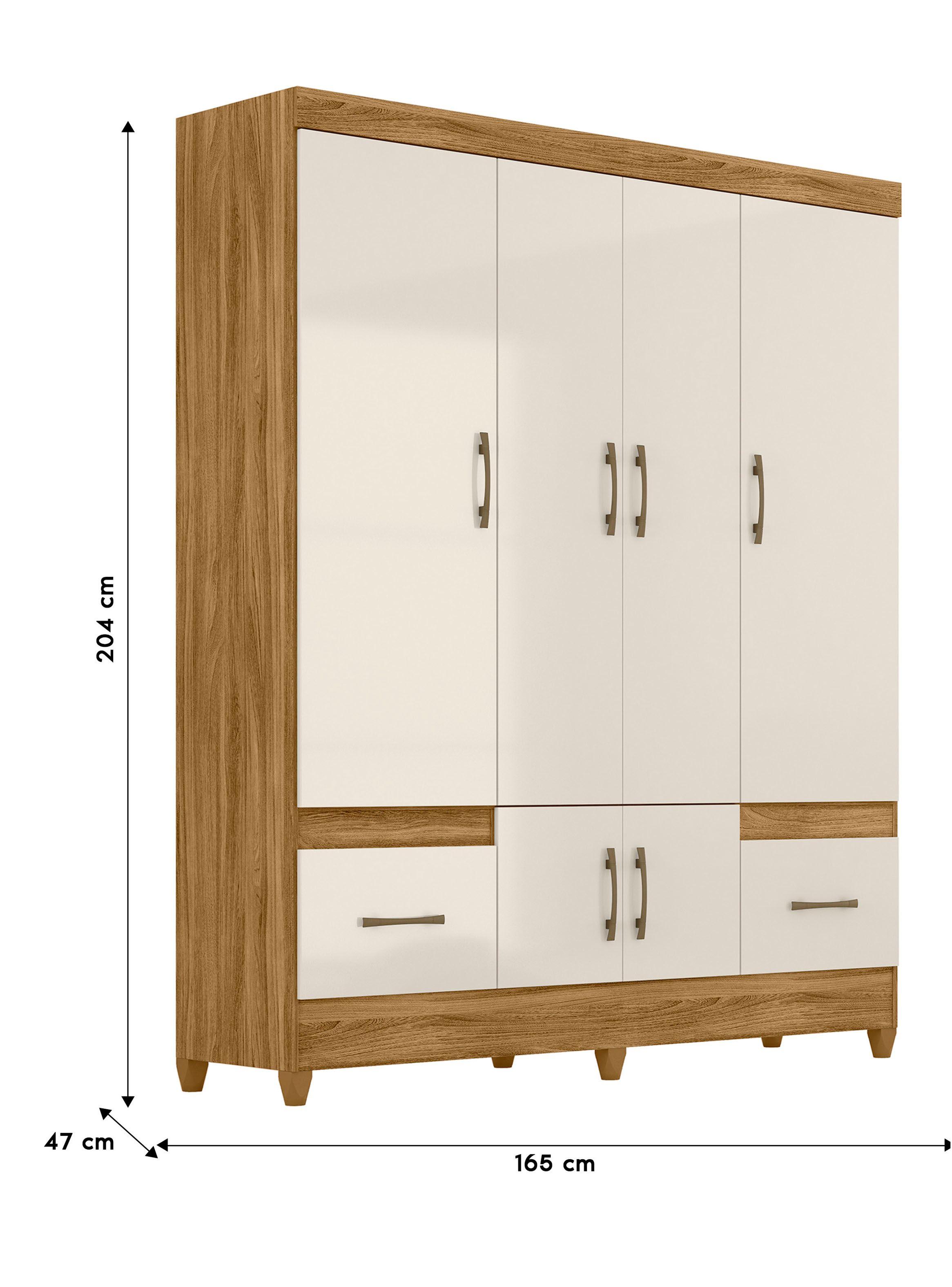 Clóset Ms912 6 Puertas 2 Cajones Freijo Off White-1