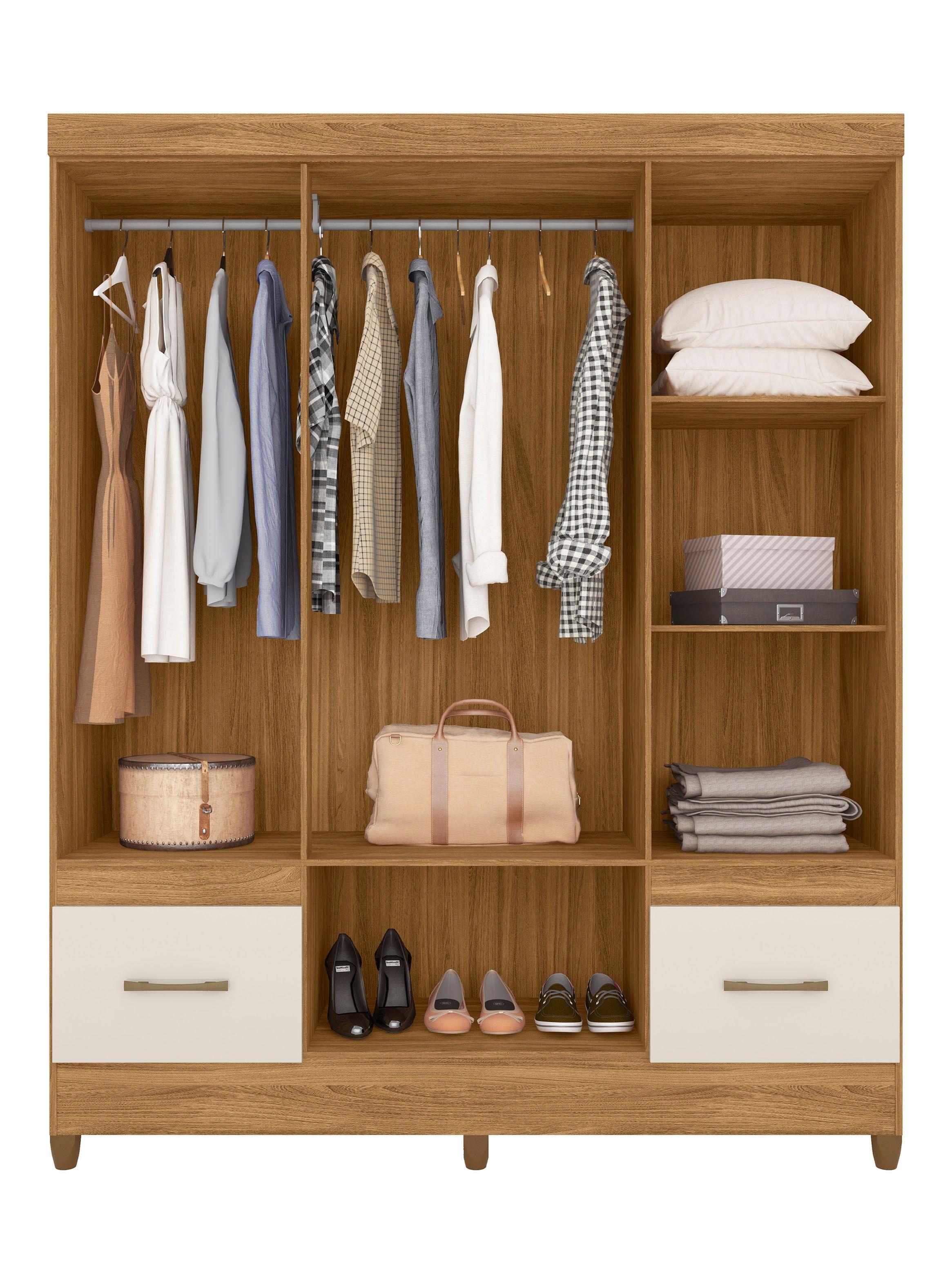 Clóset Ms912 6 Puertas 2 Cajones Freijo Off White-3