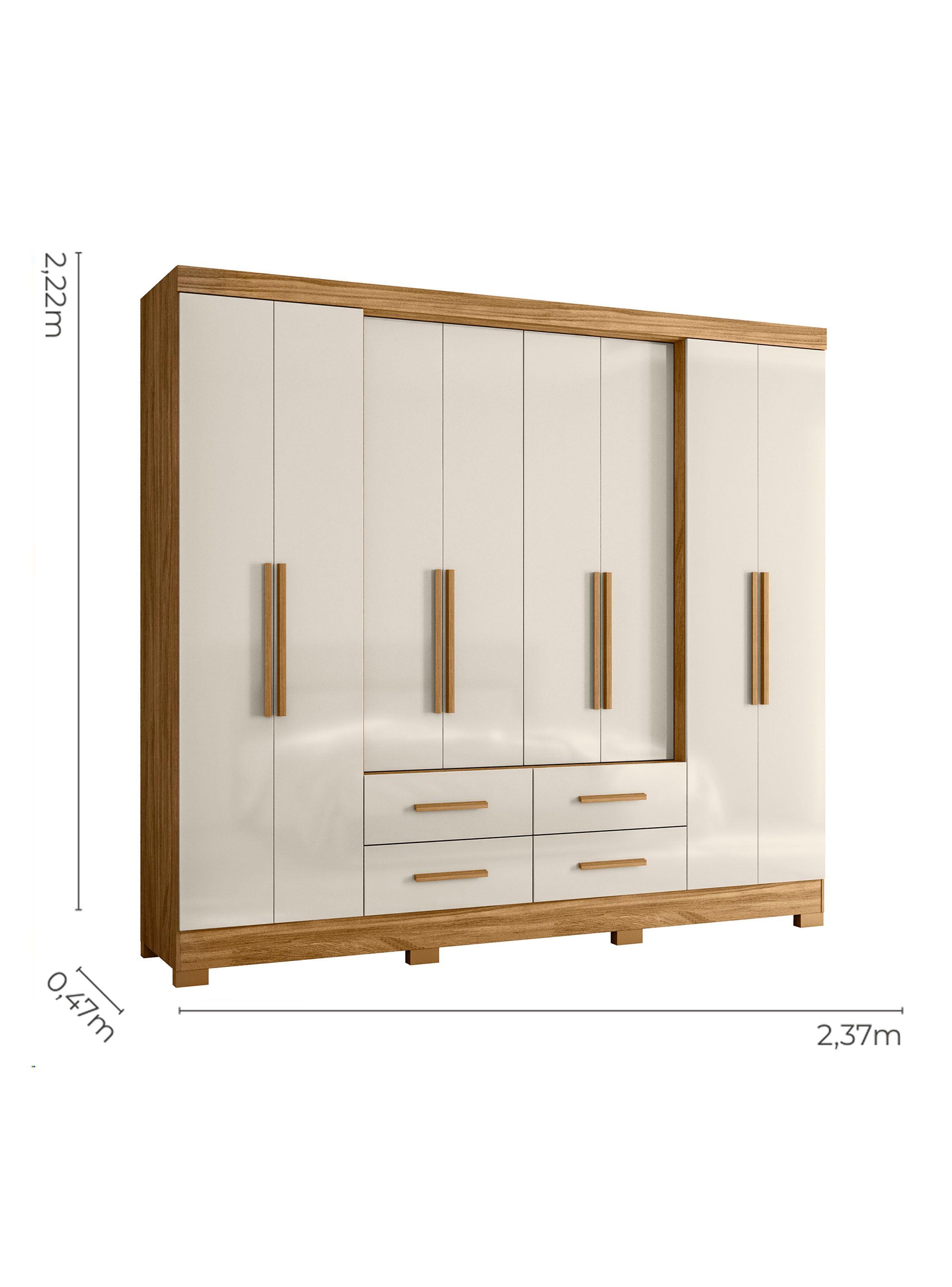 Clóset San Lorenzo 8 Puertas 4 Cajones Freijo Off White-1