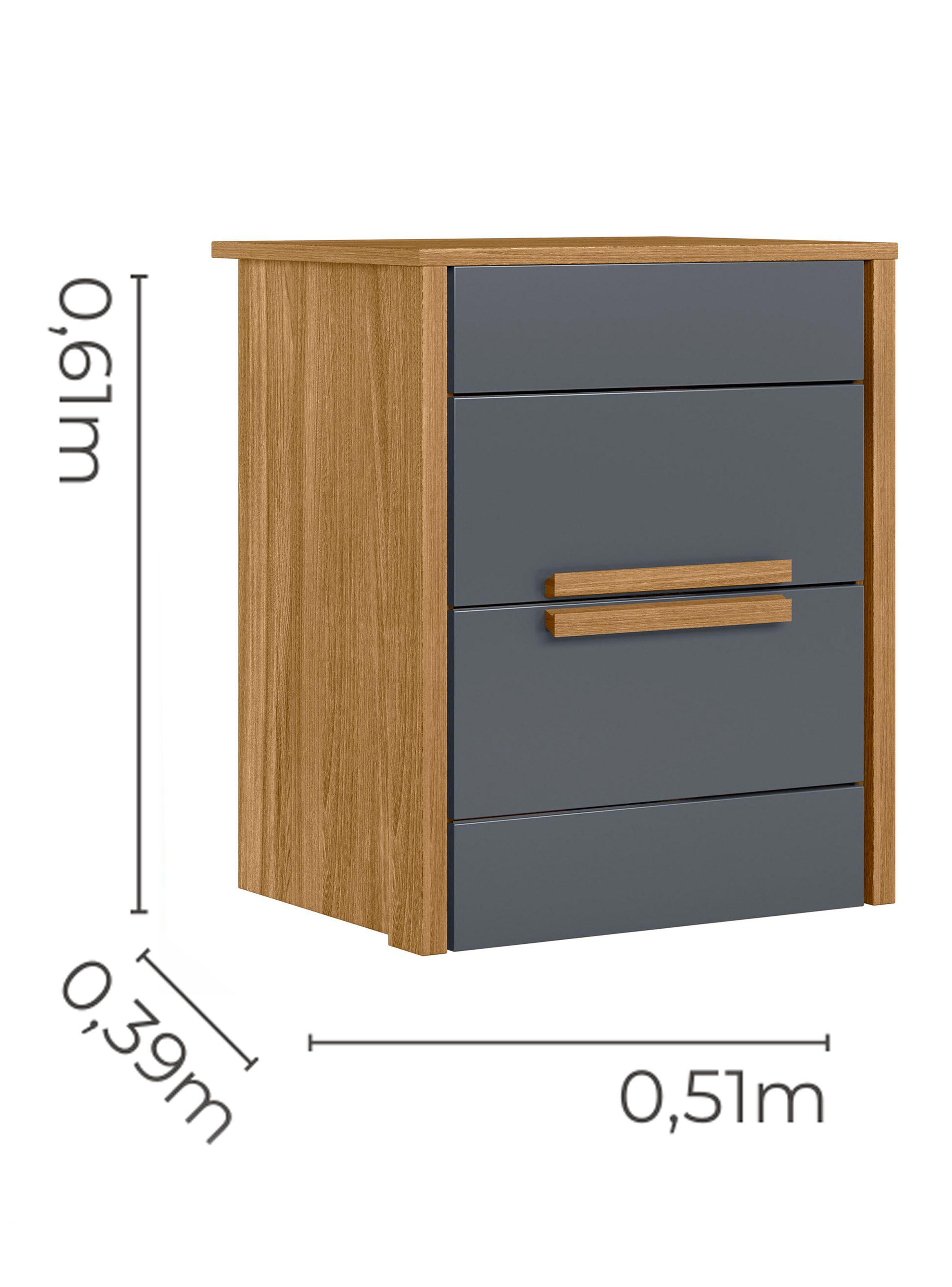 Velador Dhara 2 Cajones Freijo/Gris-1