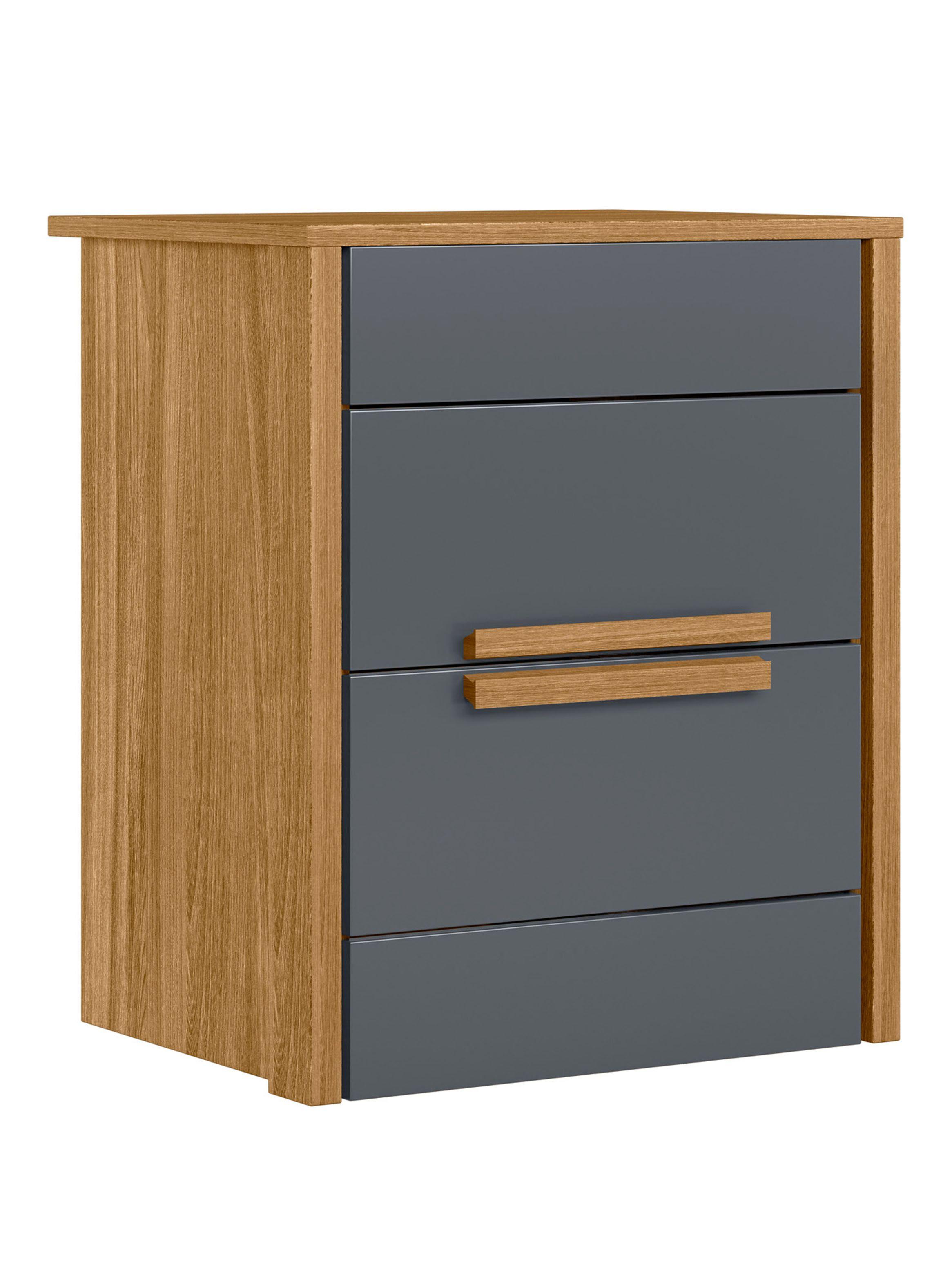 Velador Dhara 2 Cajones Freijo/Gris-2