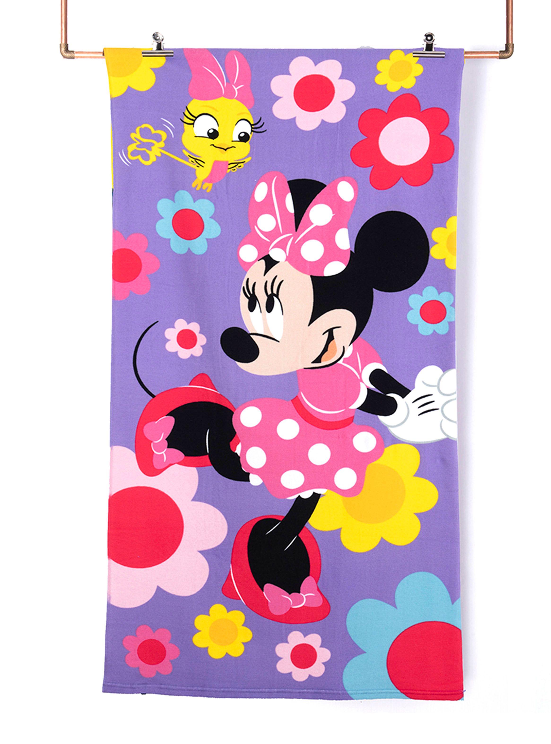 Toalla de Playa Minnie Flower 70x140 cm + Bolso-0