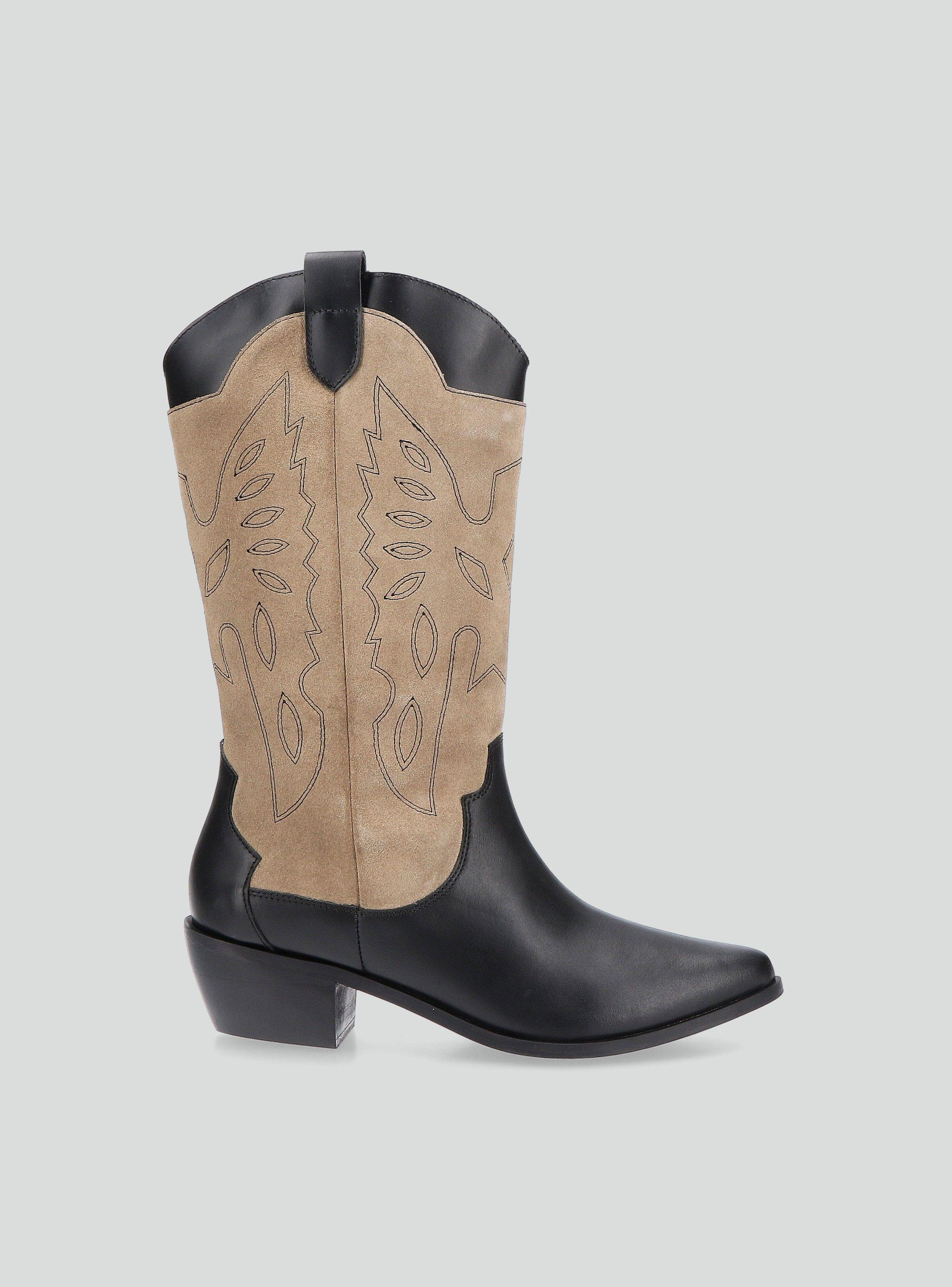 Bota Alta Cuero Colaboración María Pombo Mujer-2