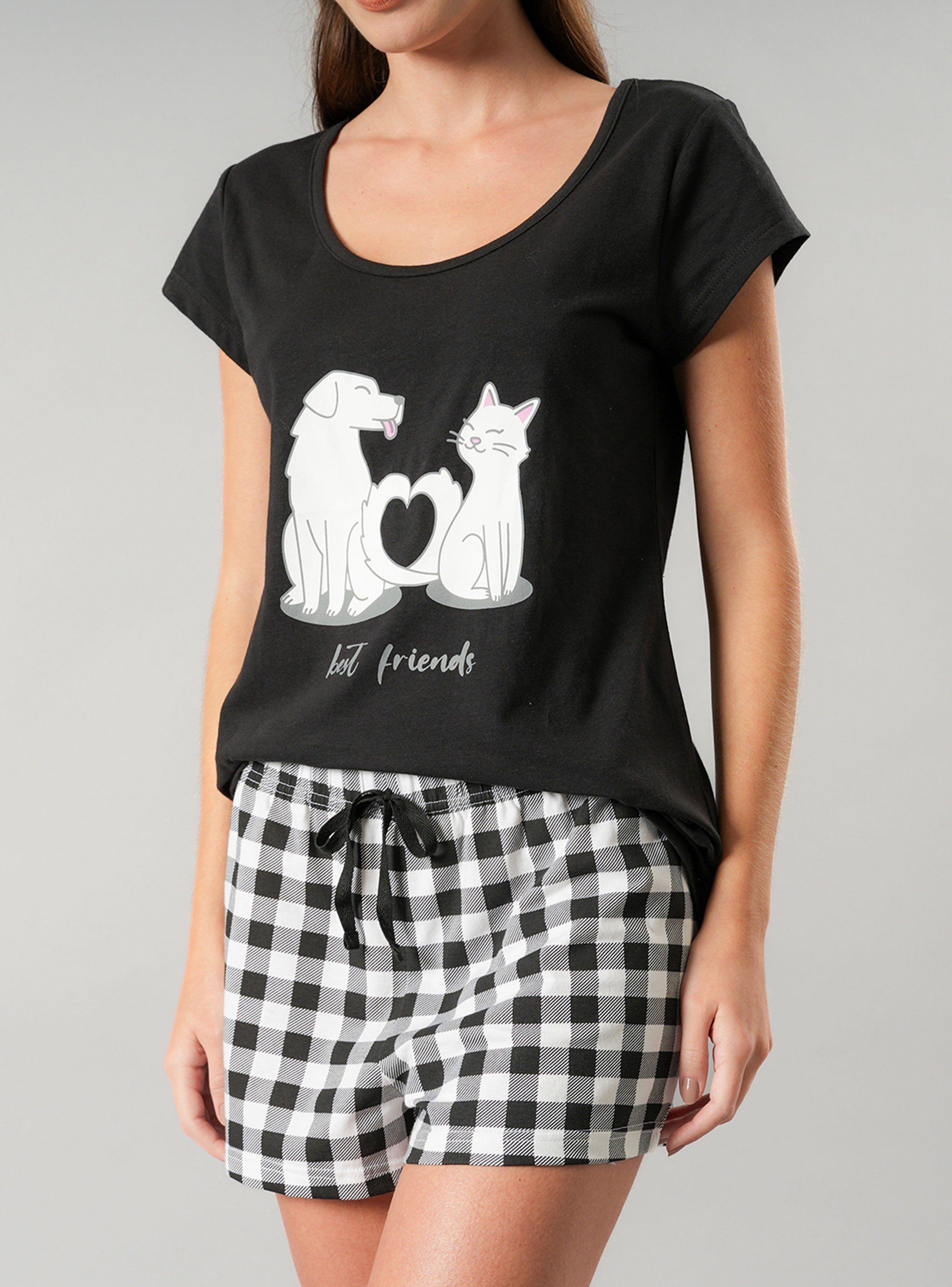 Pijama Top Manga Corta y Short Animals-2