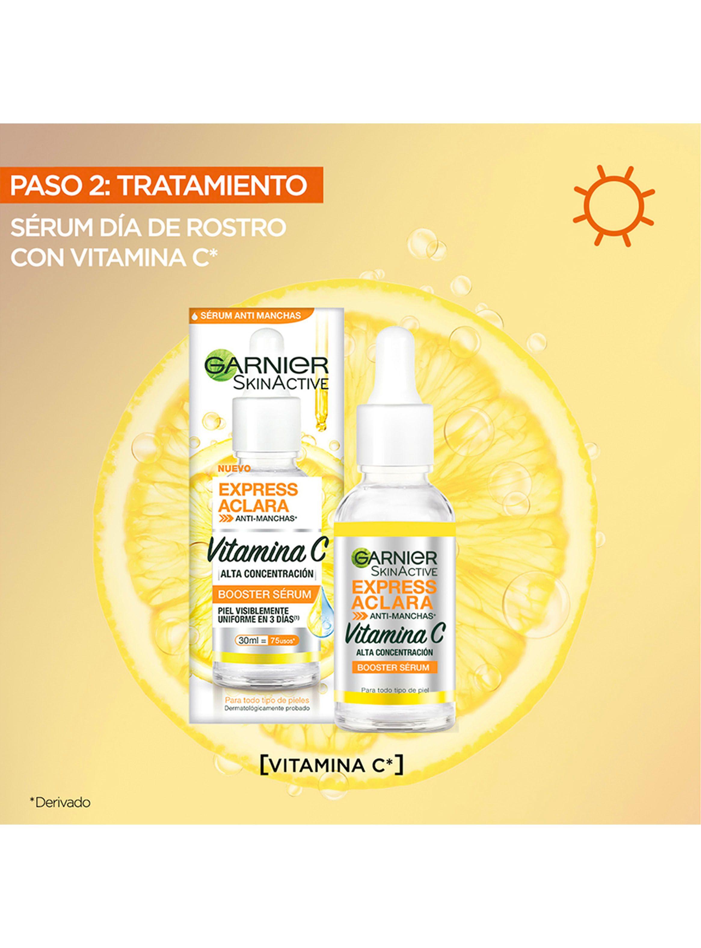 Pack Rutina Express Aclara Anti-manchas con Vitamina C Gel limpiador 150g + Sérum Día 30ml + Crema FPS30 50ml-2