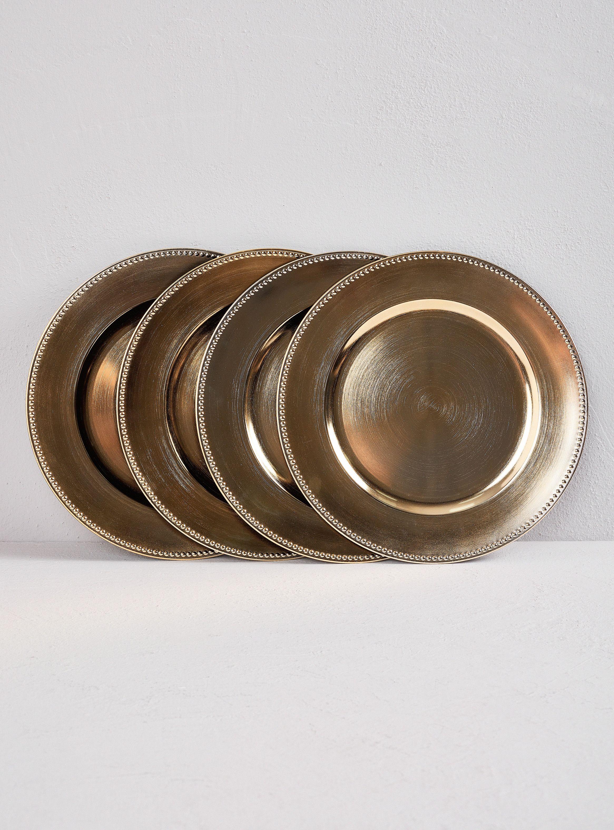 Set Attimo 4 Platos Base Navidad Perla-Dorado-0
