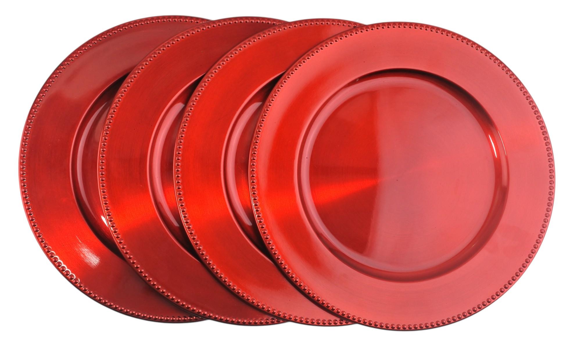 Set Attimo 4 Platos Base Navidad Perla-Rojo-2