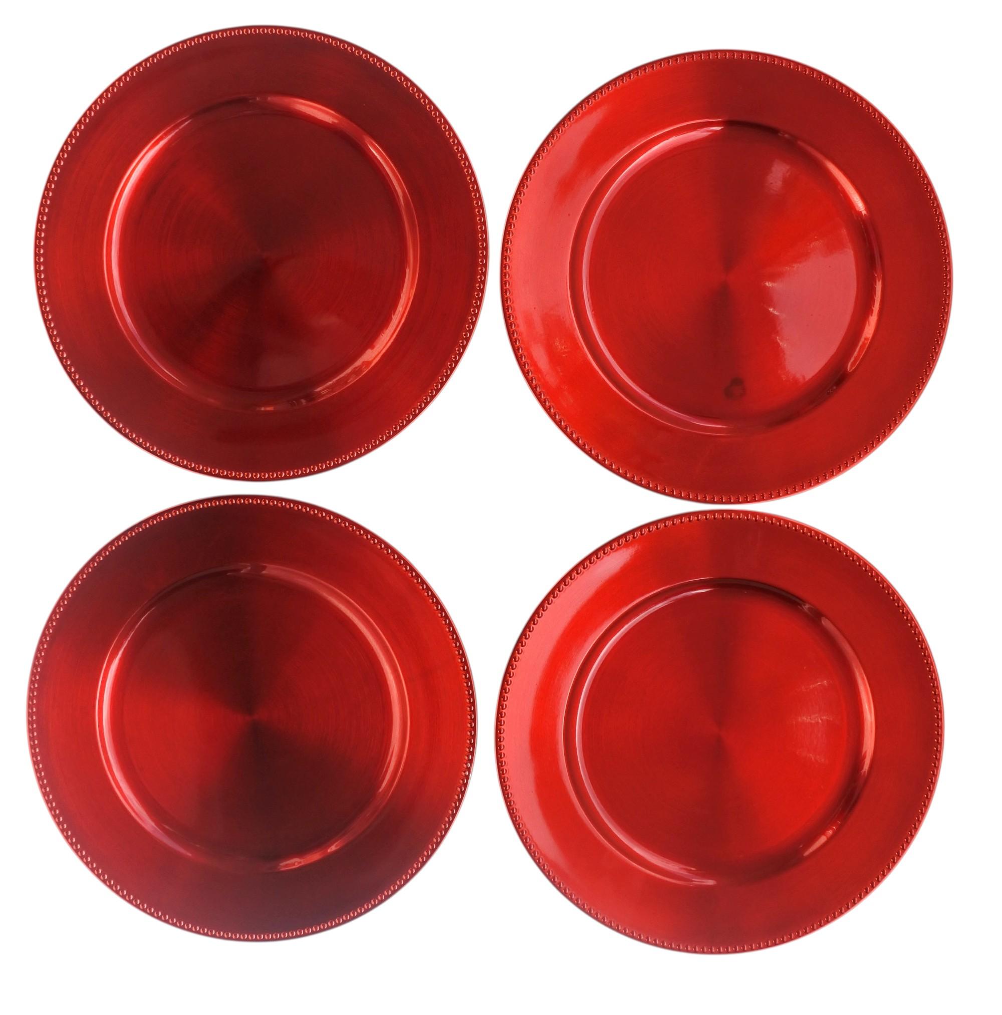 Set Attimo 4 Platos Base Navidad Perla-Rojo-3