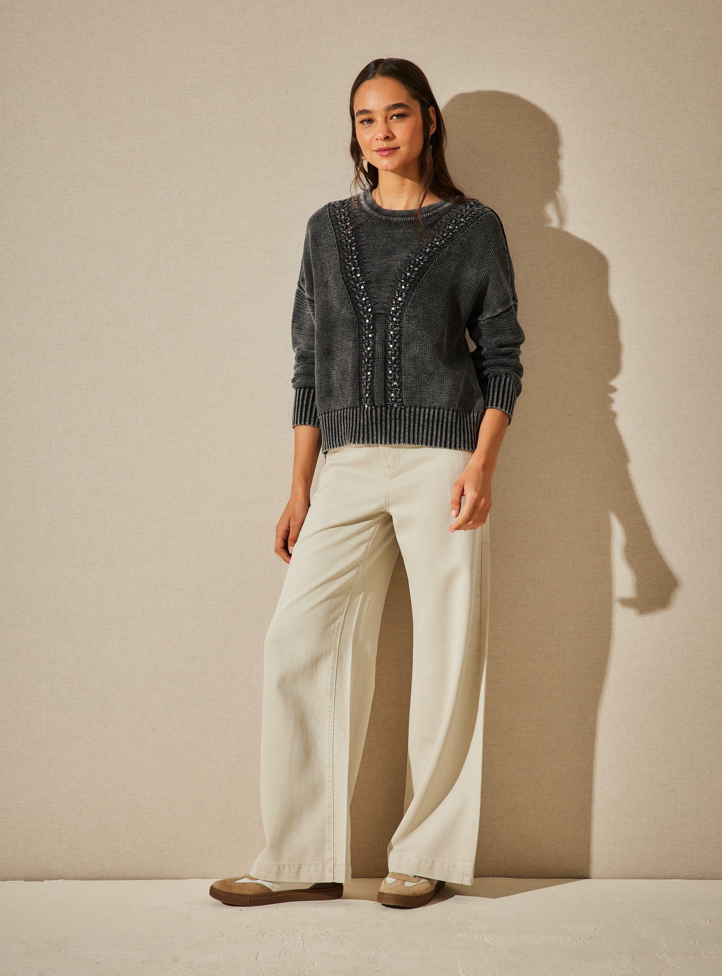 Sweater Teñido con Aplicación Metálica-4