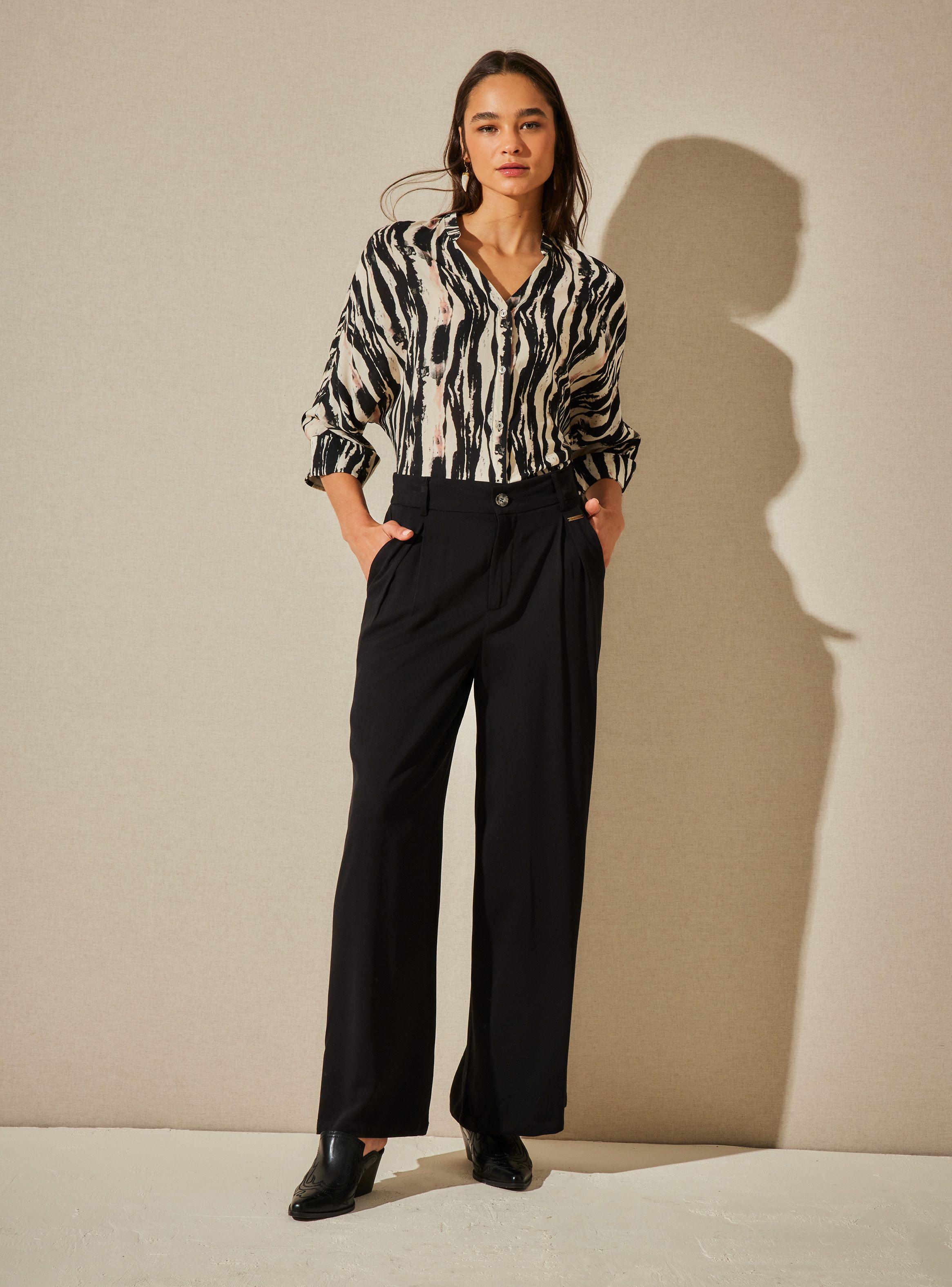 Pantalón Wide Leg con Pinzas-4