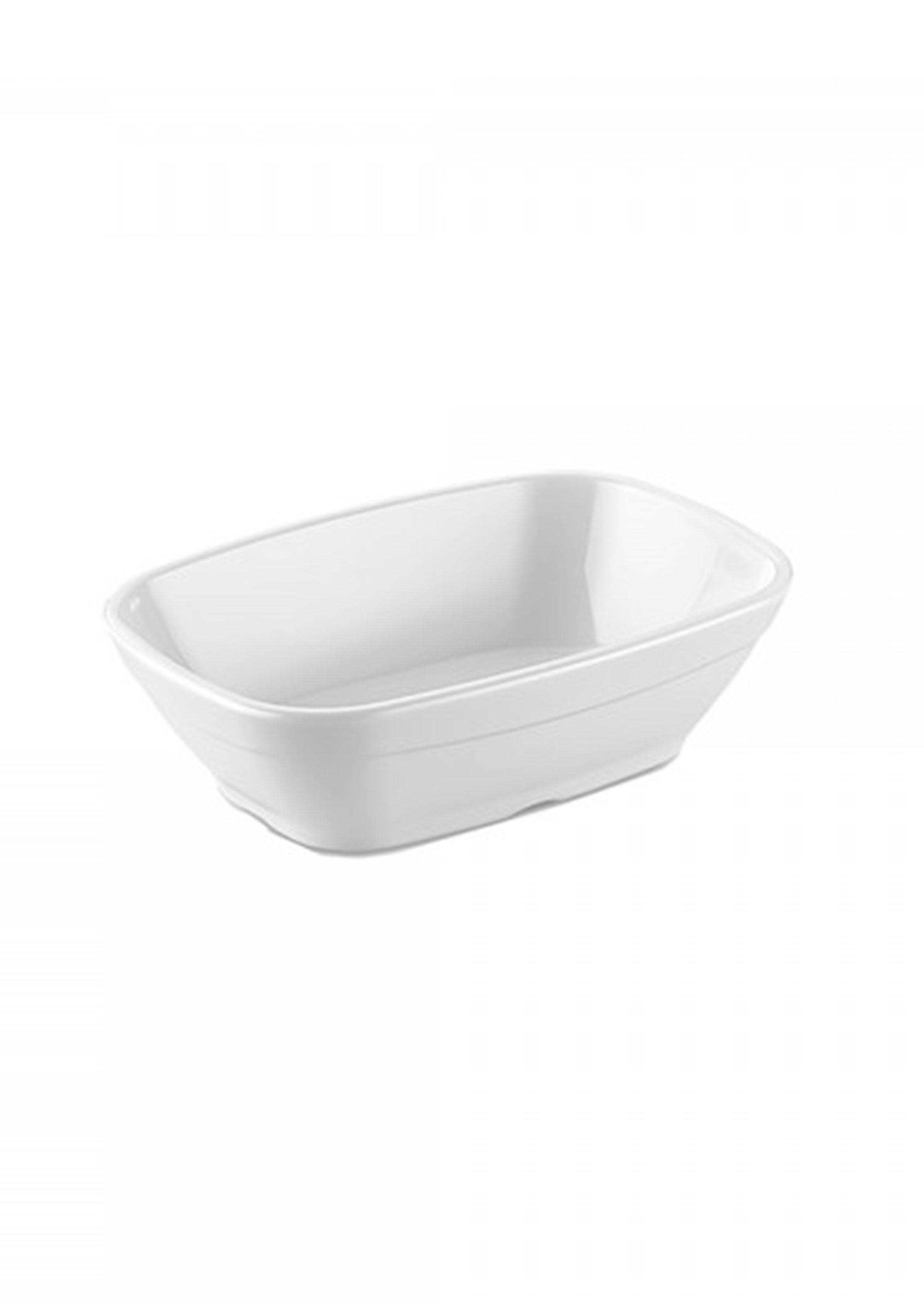 Set 4 Platos Rectangular 14 x 3.5 cm Policarbonato Blanco-0