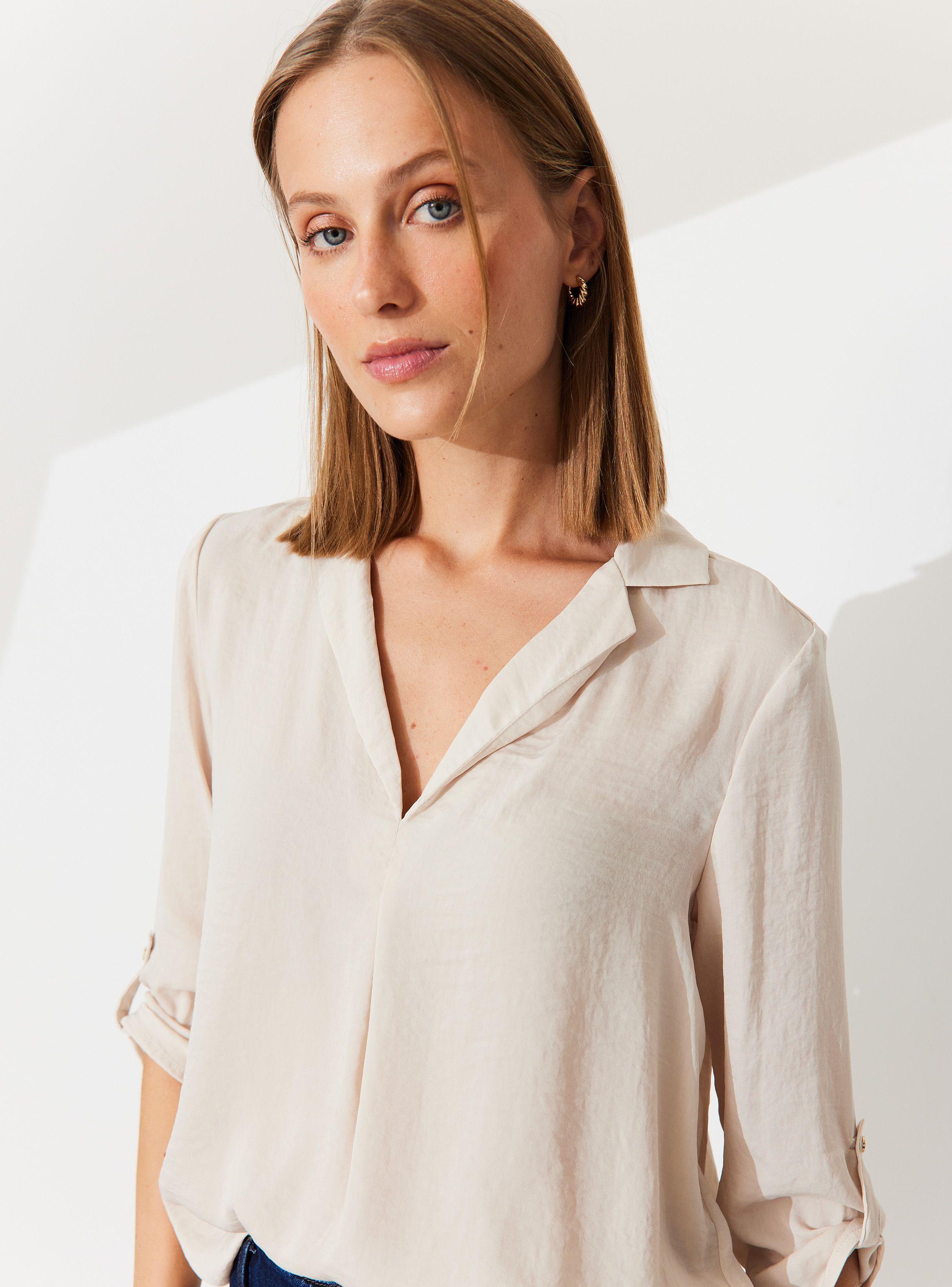 Blusa Satinada Manga Tres Cuartos-2