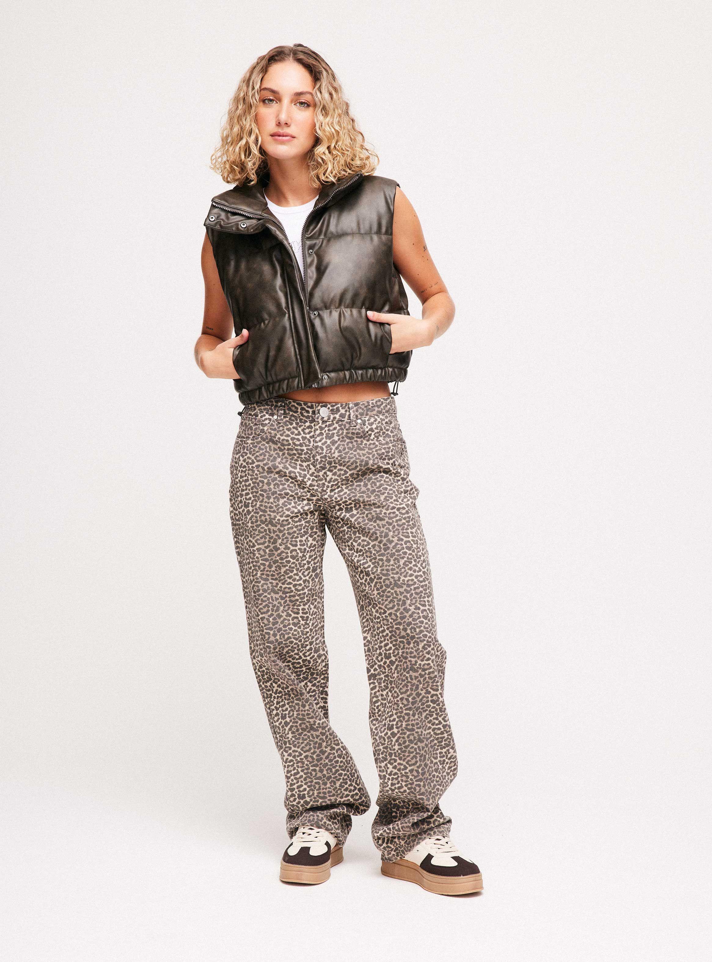 Parka Crop Efecto Piel-4